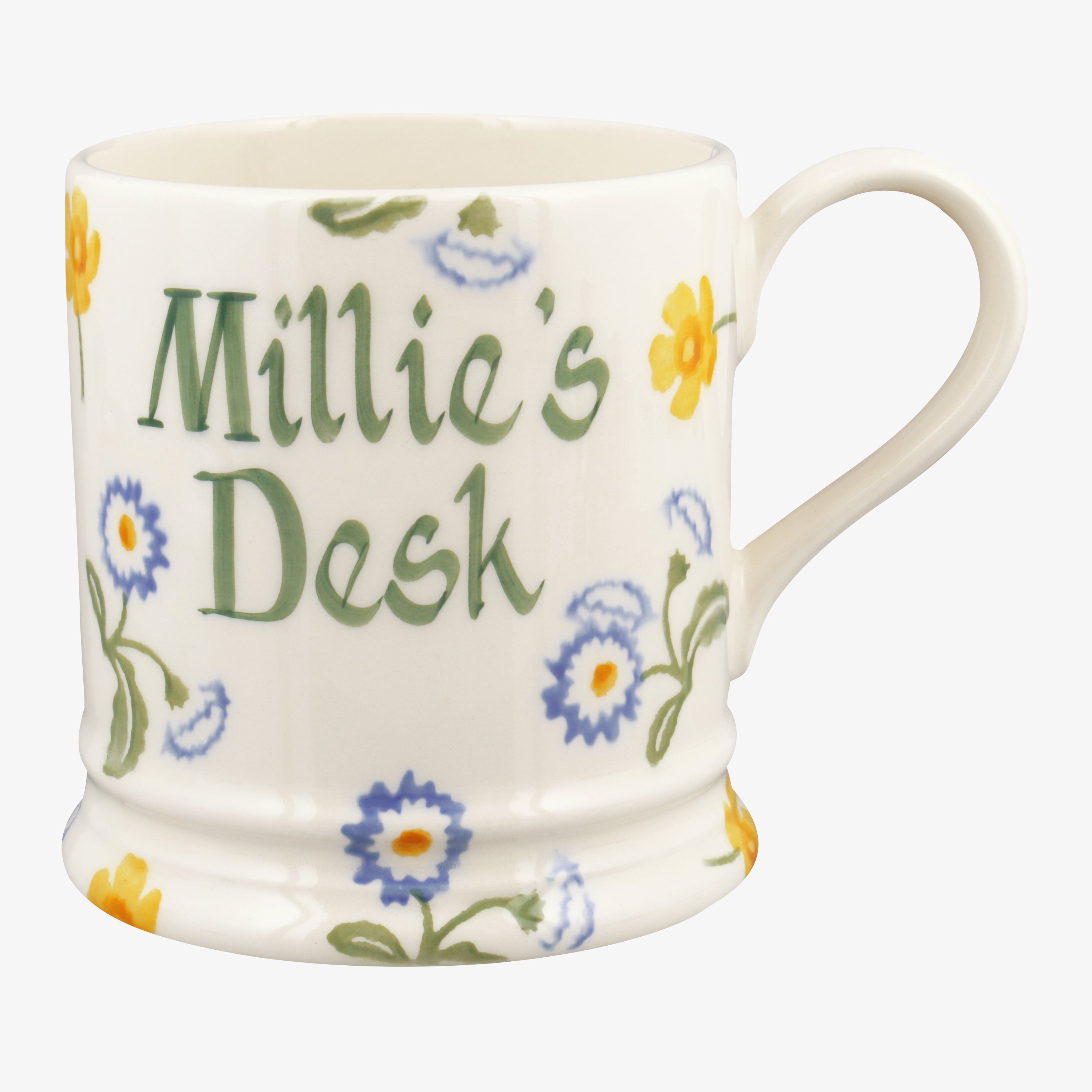 Personalised Buttercup & Daisies 1 Pint Mug  - Customise Your Own Pottery Earthenware  | Emma Bridge