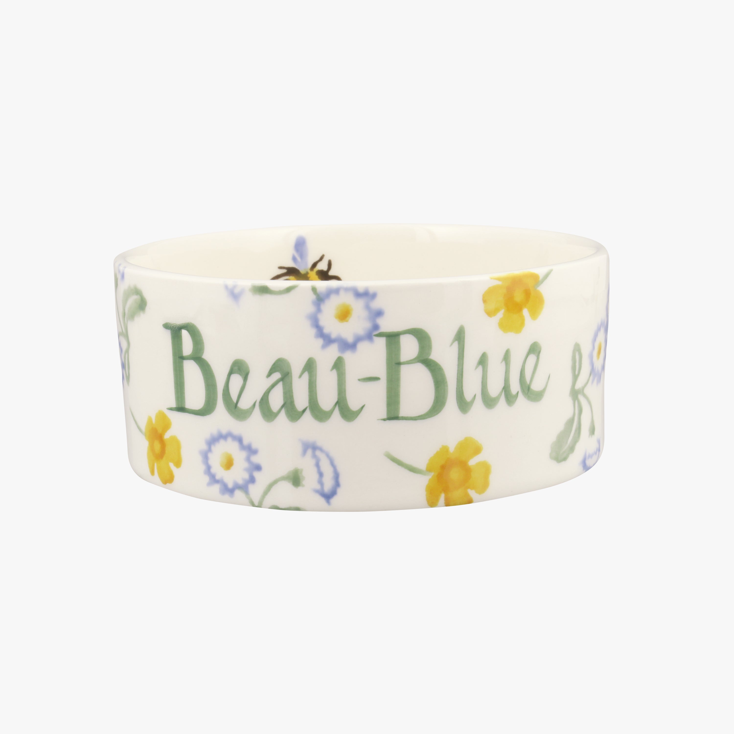 Personalised Buttercup & Daisies Small Pet Bowl  - Customise Your Own Pottery Earthenware  | Emma Br