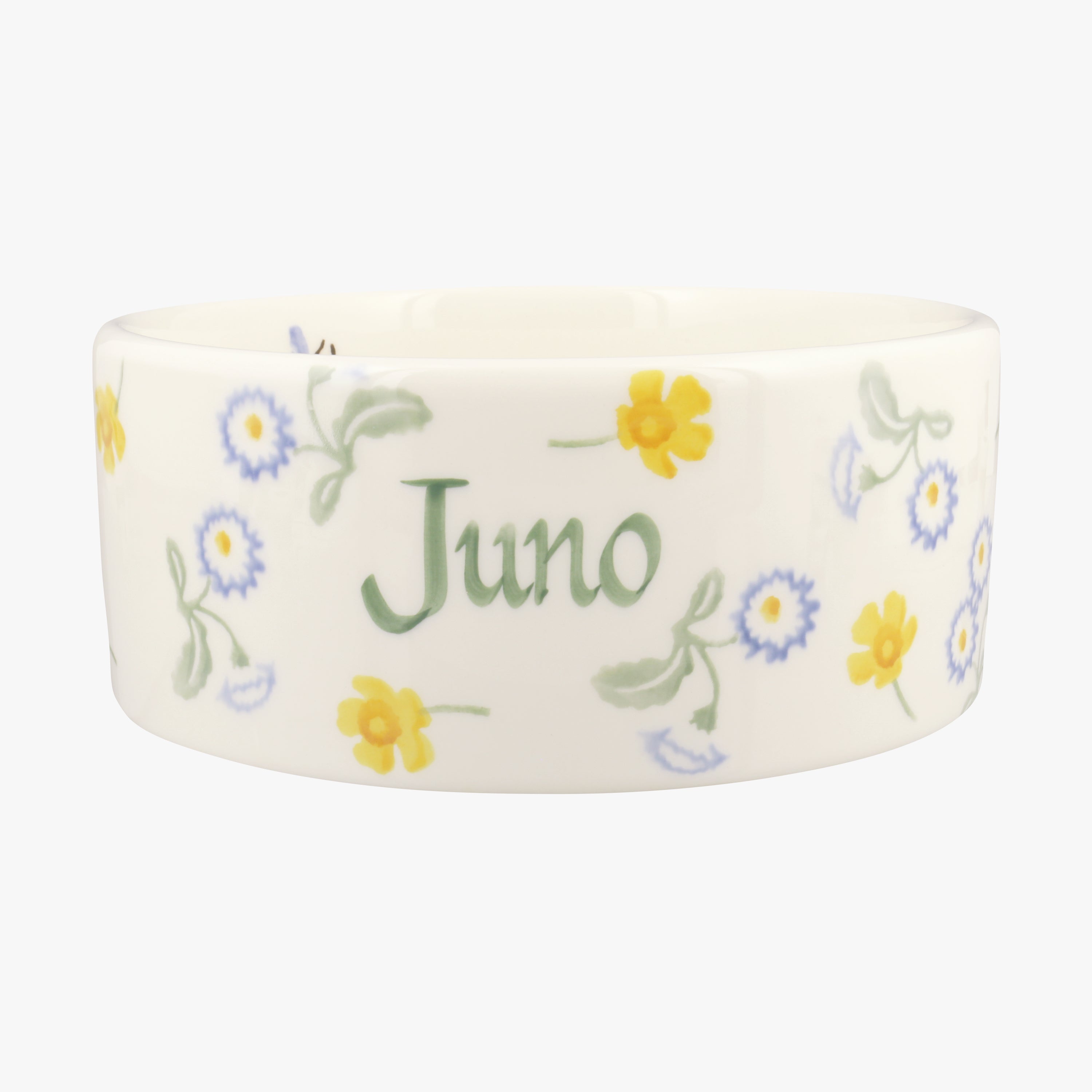 Personalised Buttercup & Daisies Large Pet Bowl  - Customise Your Own Pottery Earthenware  | Emma Br