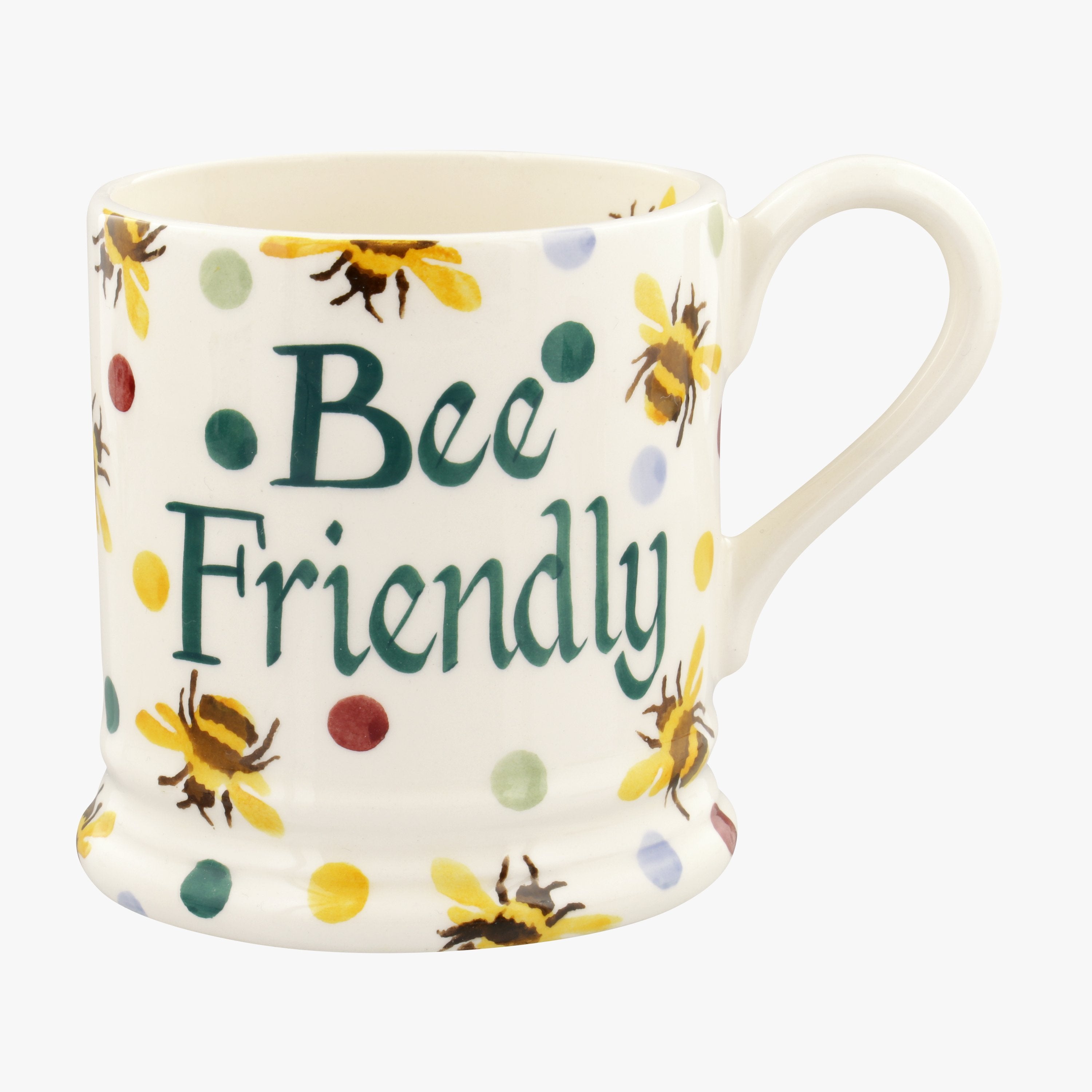 Emma Bridgewater  Personalised Bumblebee & Small Polka Dot 1/2 Pint Mug  - Customise Your Own Potter