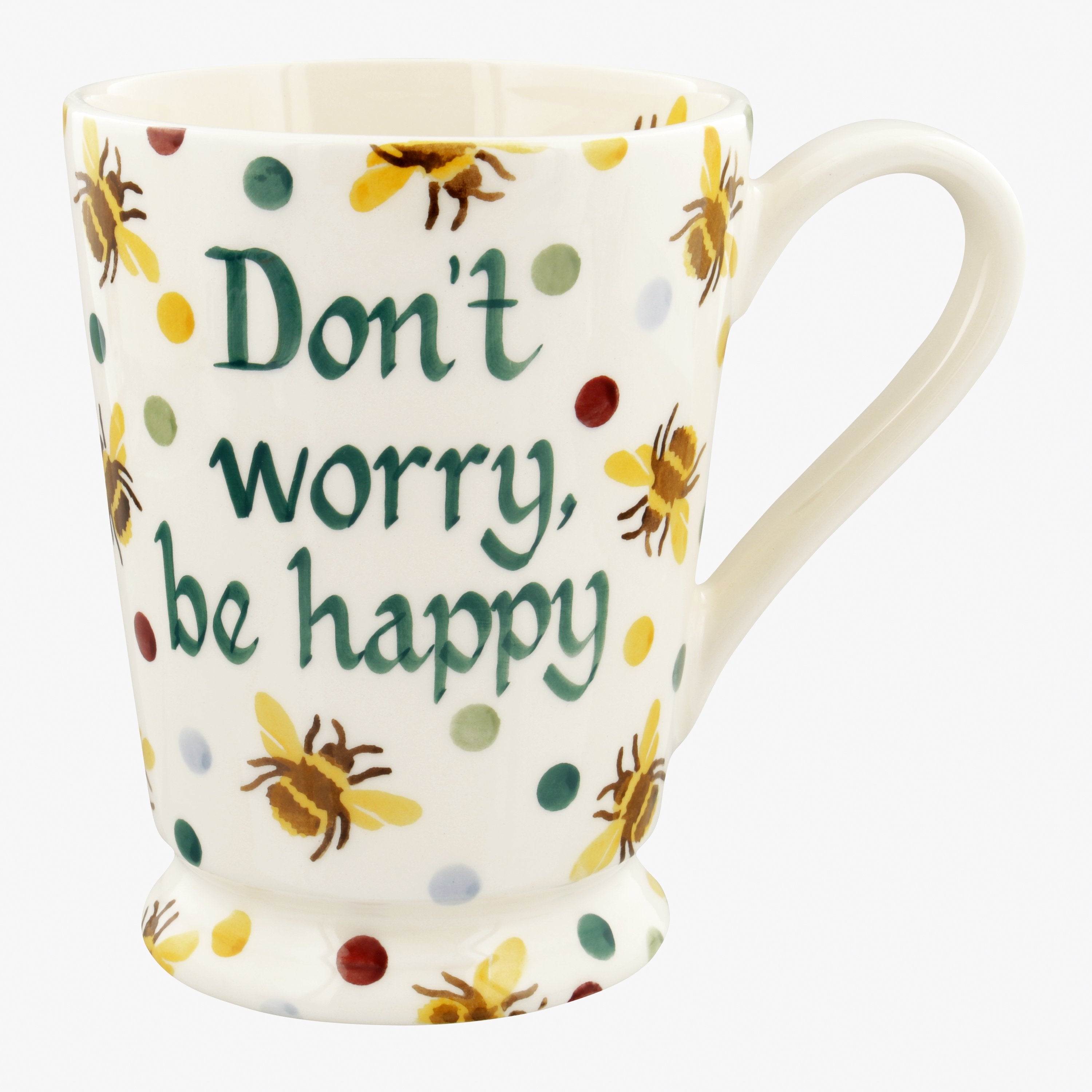 Personalised Bumblebee & Small Polka Dot Cocoa Mug  - Customise Your Own Pottery Earthenware  | Emma
