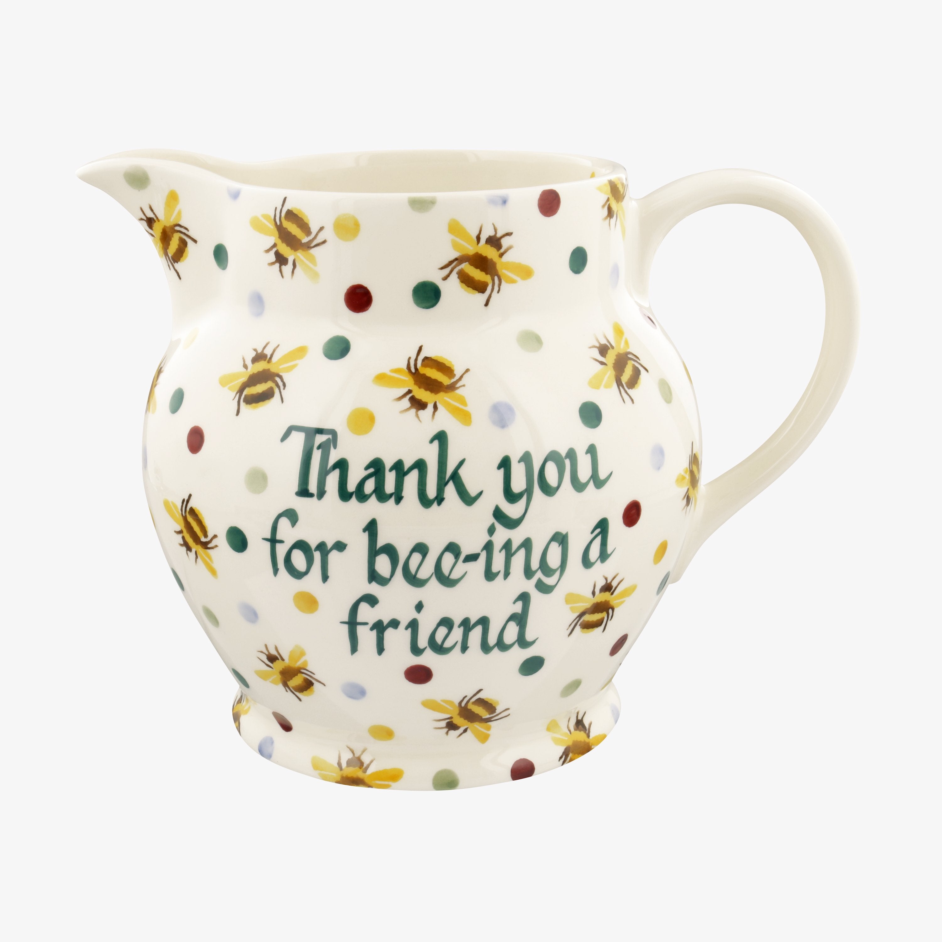 Personalised Bumblebee & Small Polka Dot 3 Pint Jug  - Customise Your Own Pottery Earthenware  | Emm