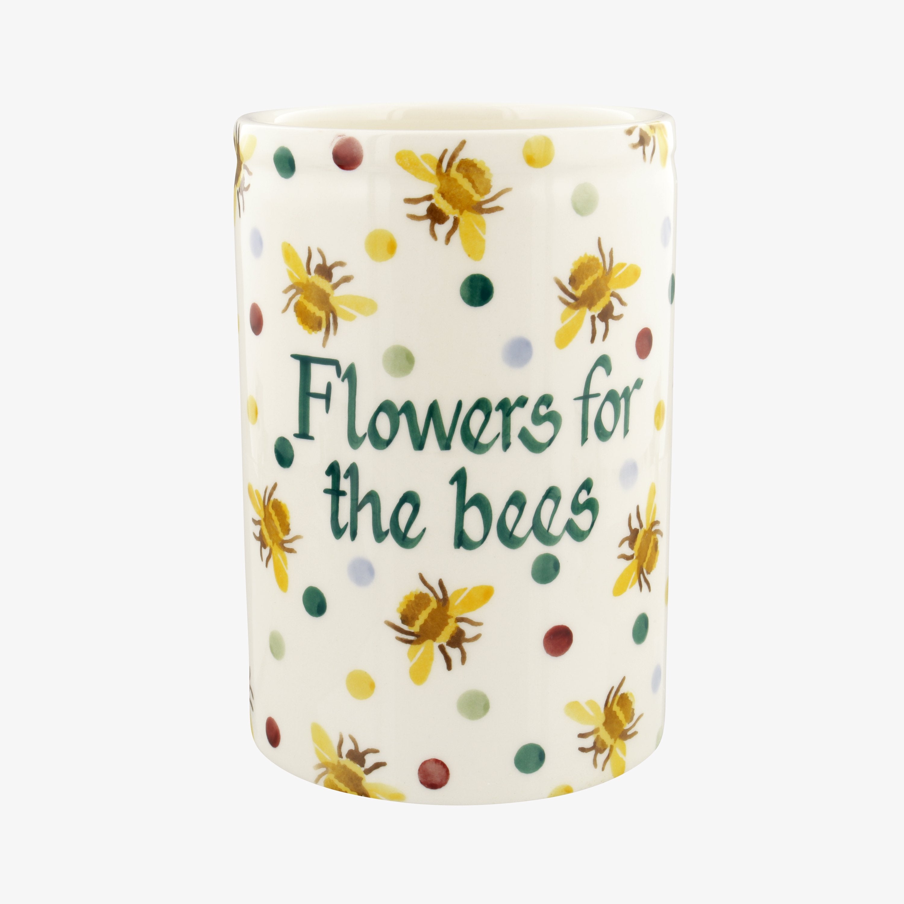 Personalised Bumblebee & Small Polka Dot Medium Vase  - Customise Your Own Pottery  | Emma Bridgewat