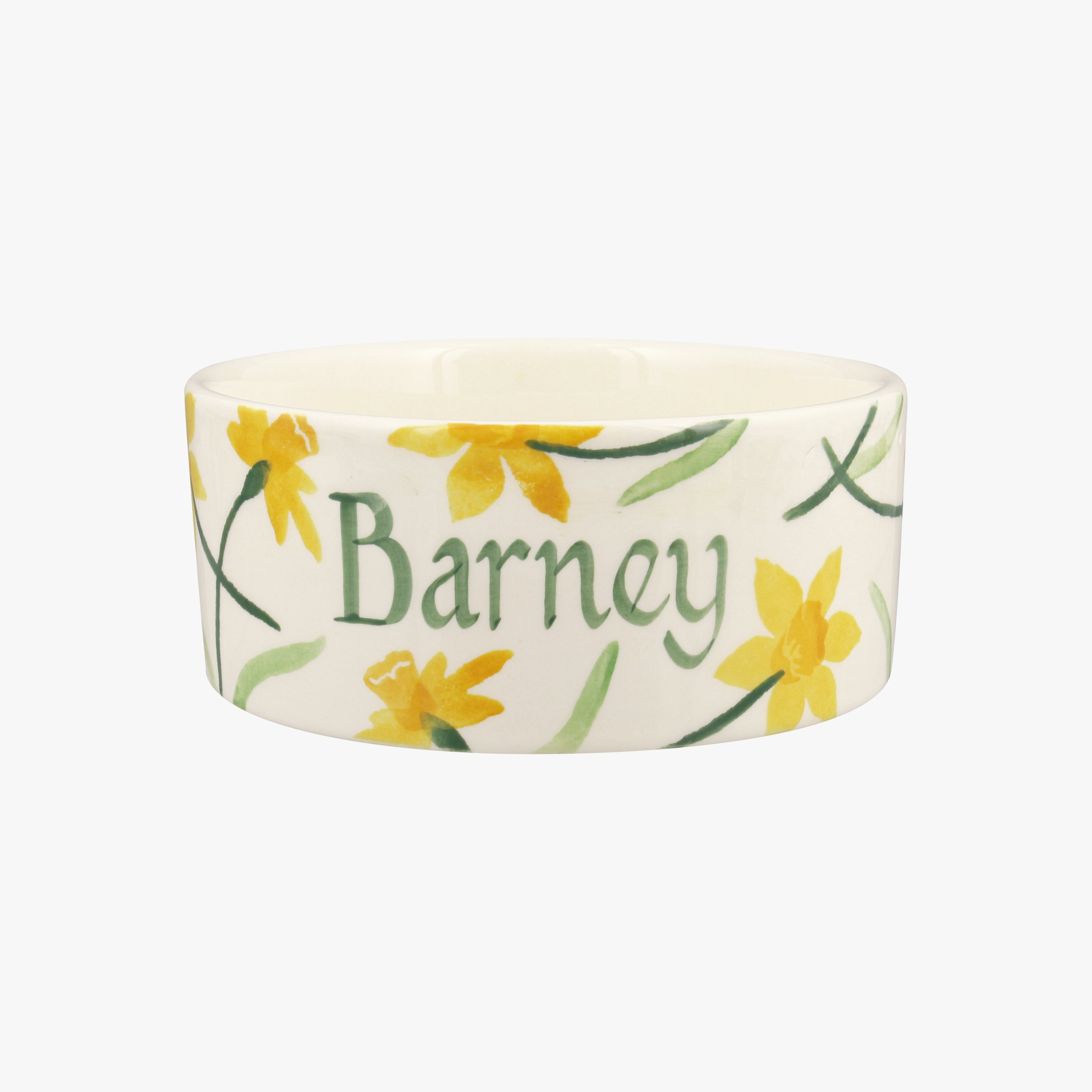 Personalised Little Daffodils Small Pet Bowl  - Customise Your Own Pottery Earthenware  | Emma Bridg