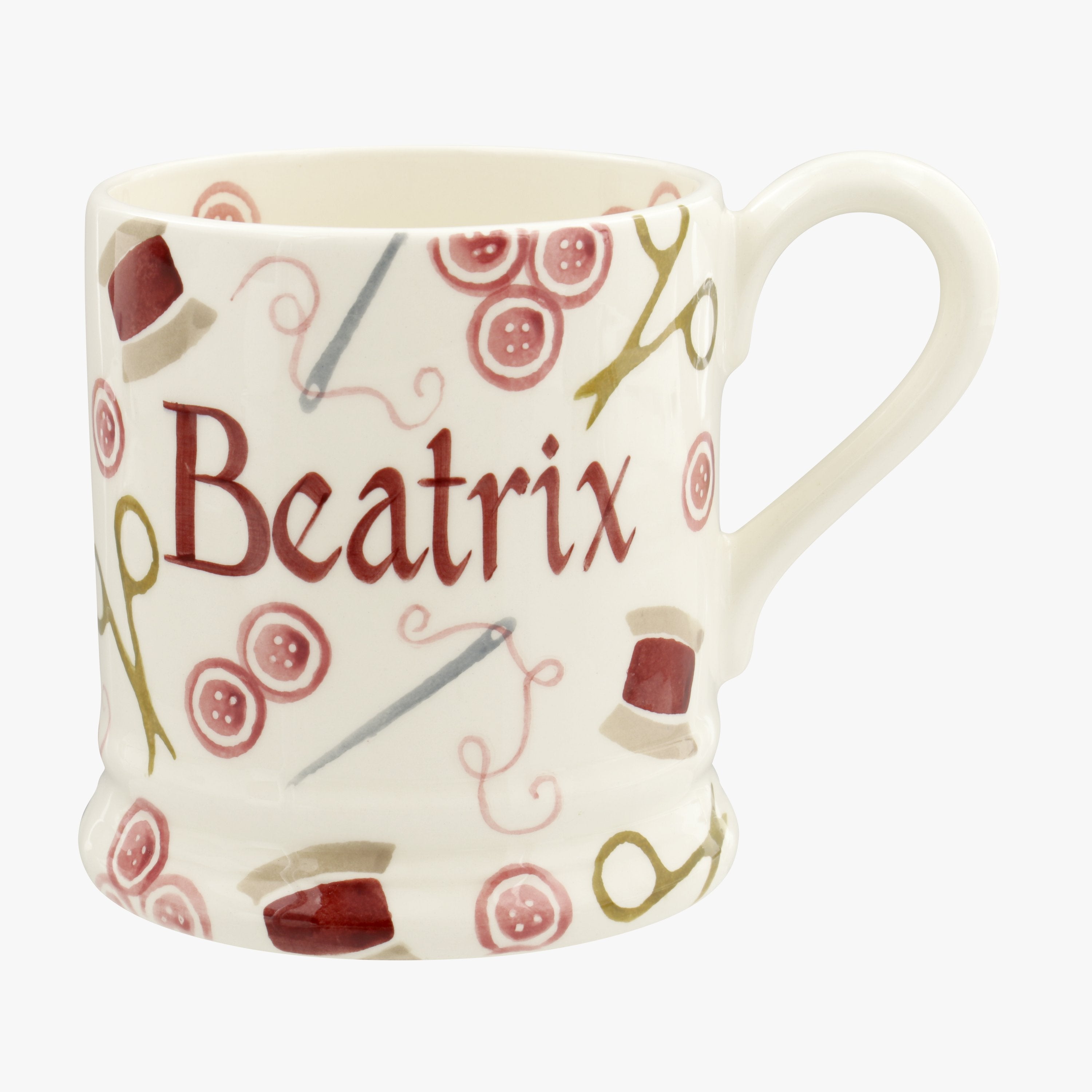 Emma Bridgewater  Personalised Pink Crafting 1/2 Pint Mug  - Customise Your Own Pottery Earthenware