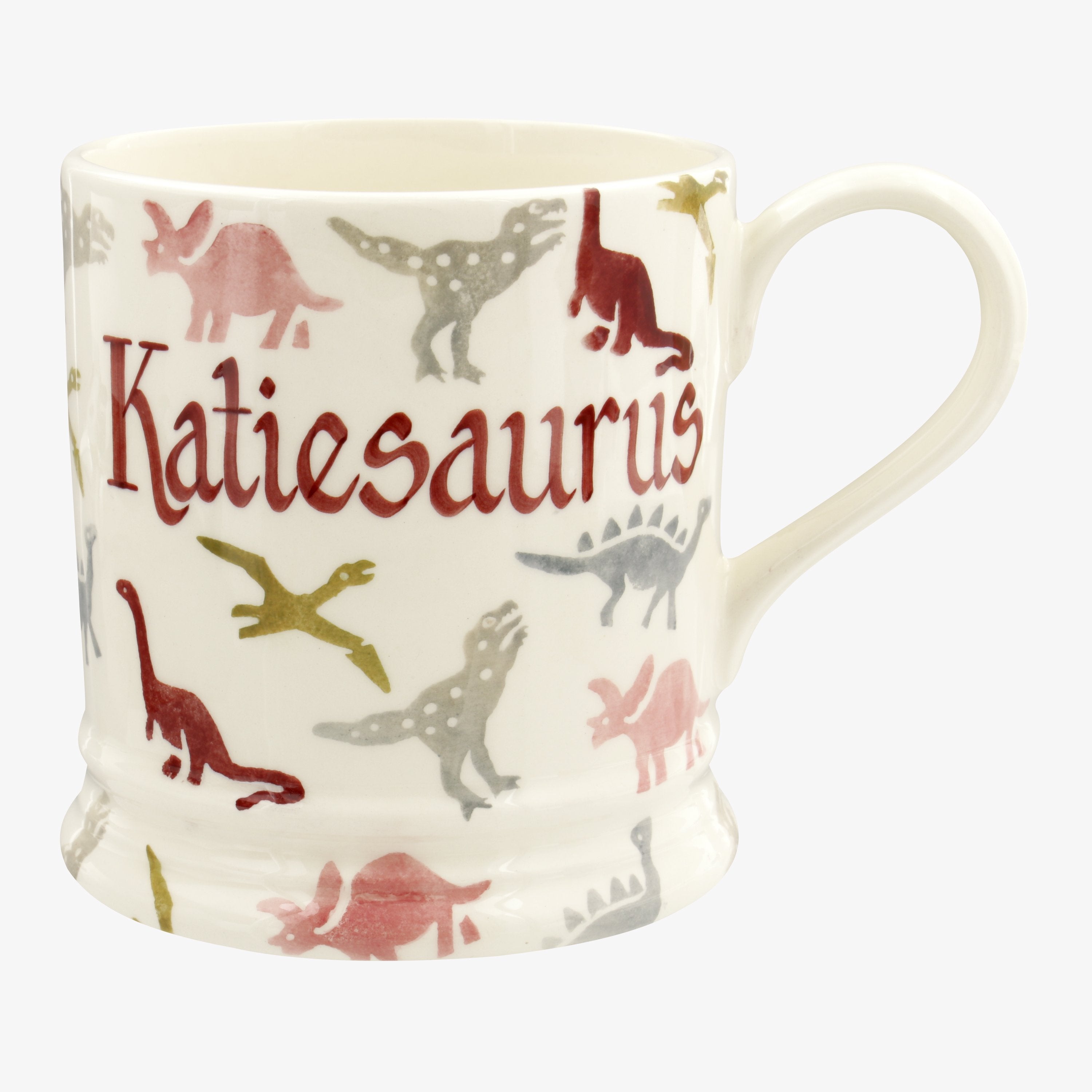 Personalised Pink Dinosaurs 1 Pint Mug