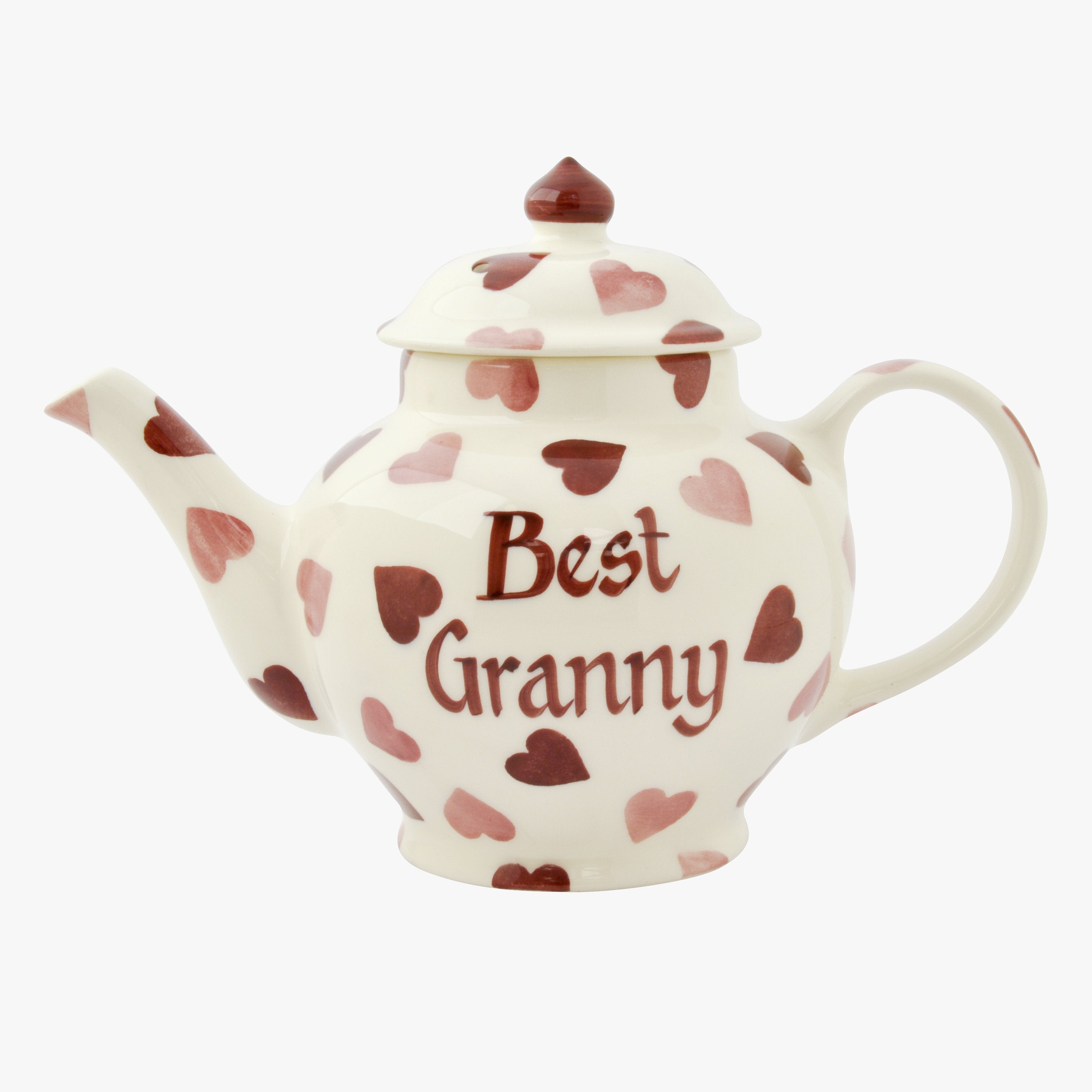 Personalised Pink Hearts 2 Mug Teapot  - Customise Your Own Pottery Earthenware  | Emma Bridgewater