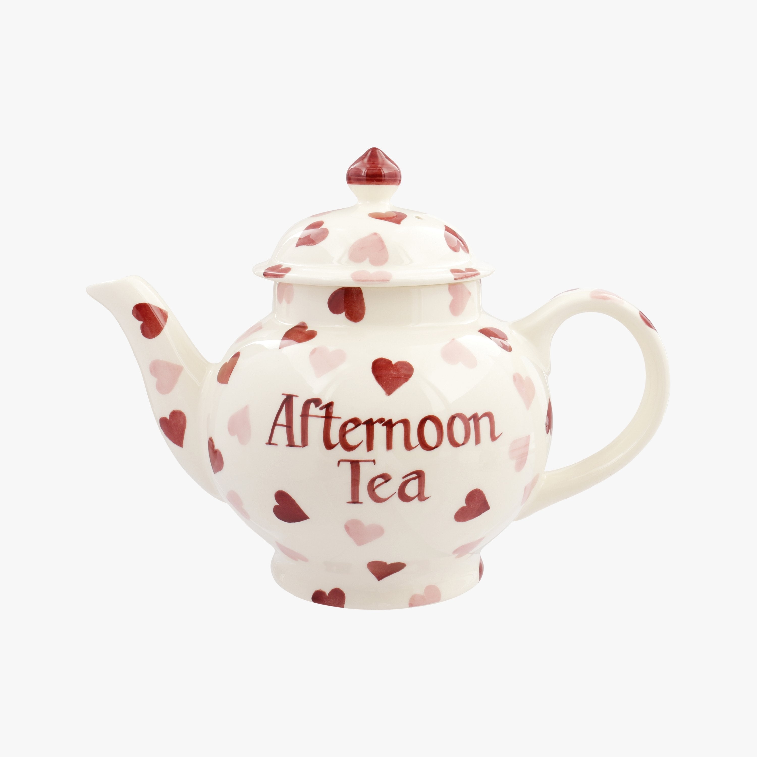 Personalised Pink Hearts 4 Mug Teapot  - Customise Your Own Pottery Earthenware  | Emma Bridgewater