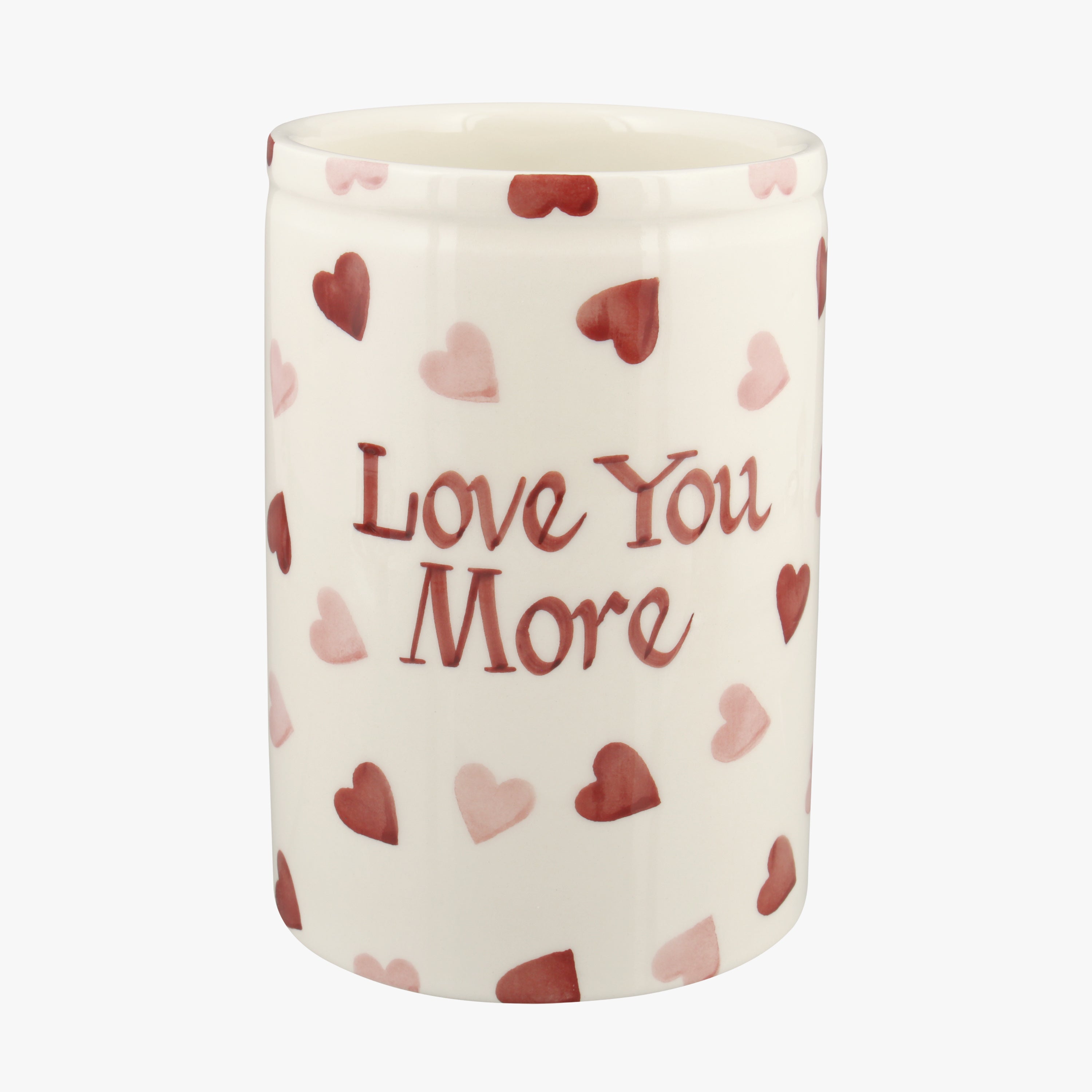 Emma Bridgewater  Personalised Pink Hearts Medium Vase  - Customise Your Own Pottery