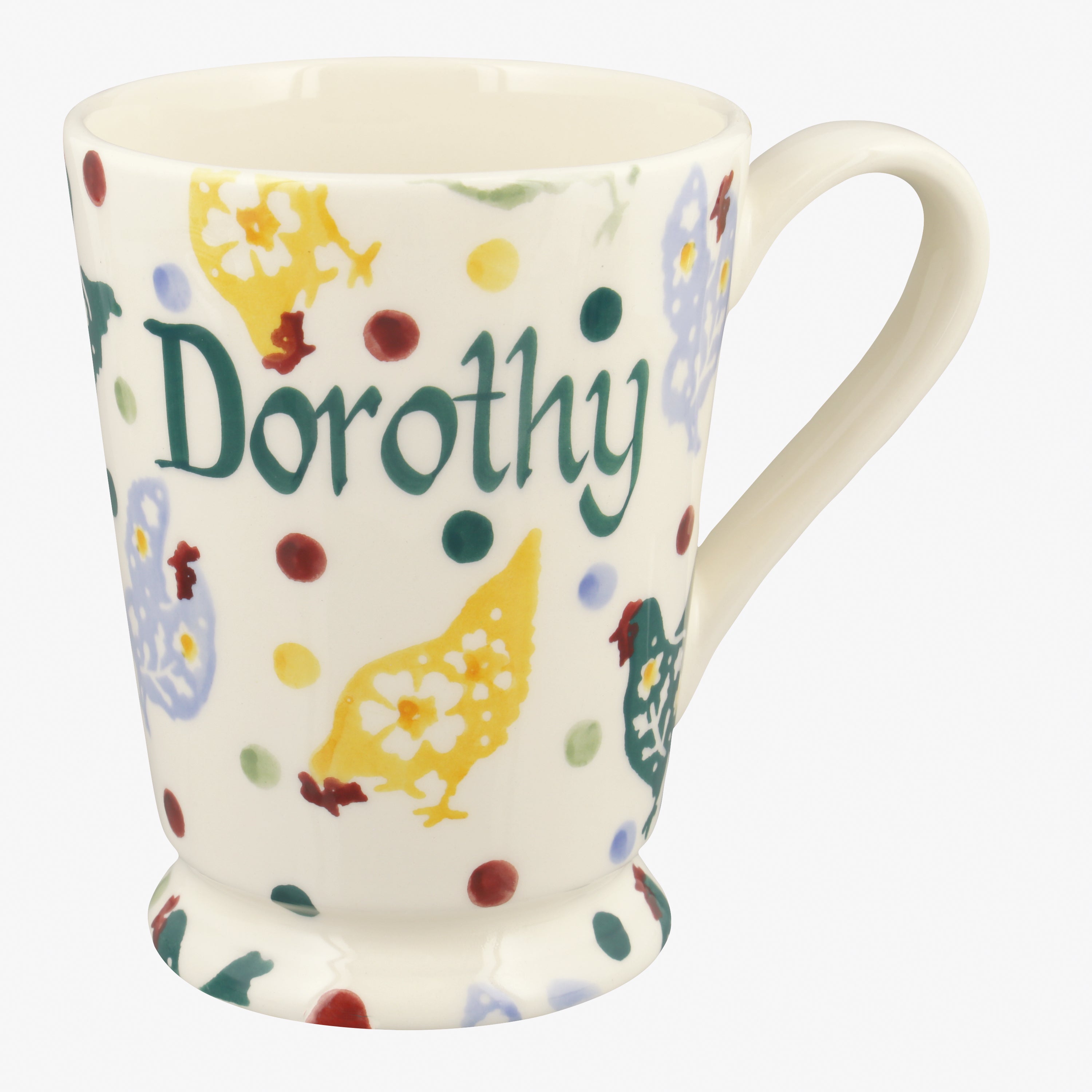 Personalised Polka Hens Cocoa Mug  - Customise Your Own Pottery Earthenware  | Emma Bridgewater