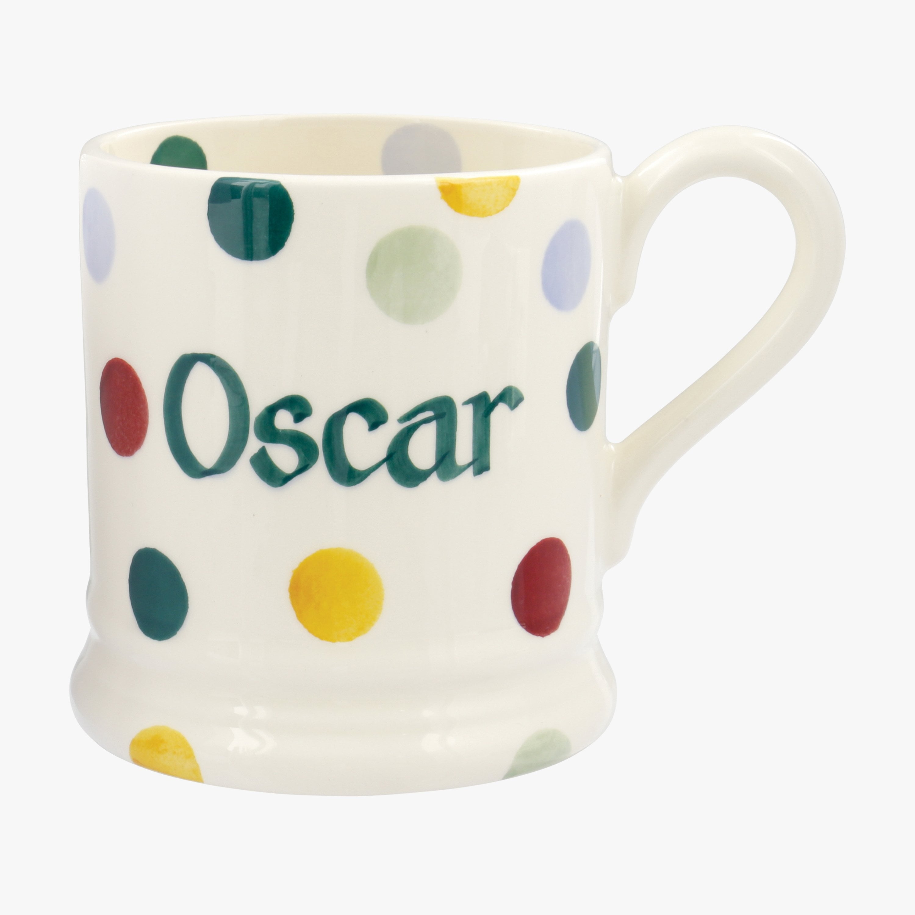 Emma Bridgewater  Personalised Polka Dot 1/2 Pint Mug  - Customise Your Own Pottery Earthenware