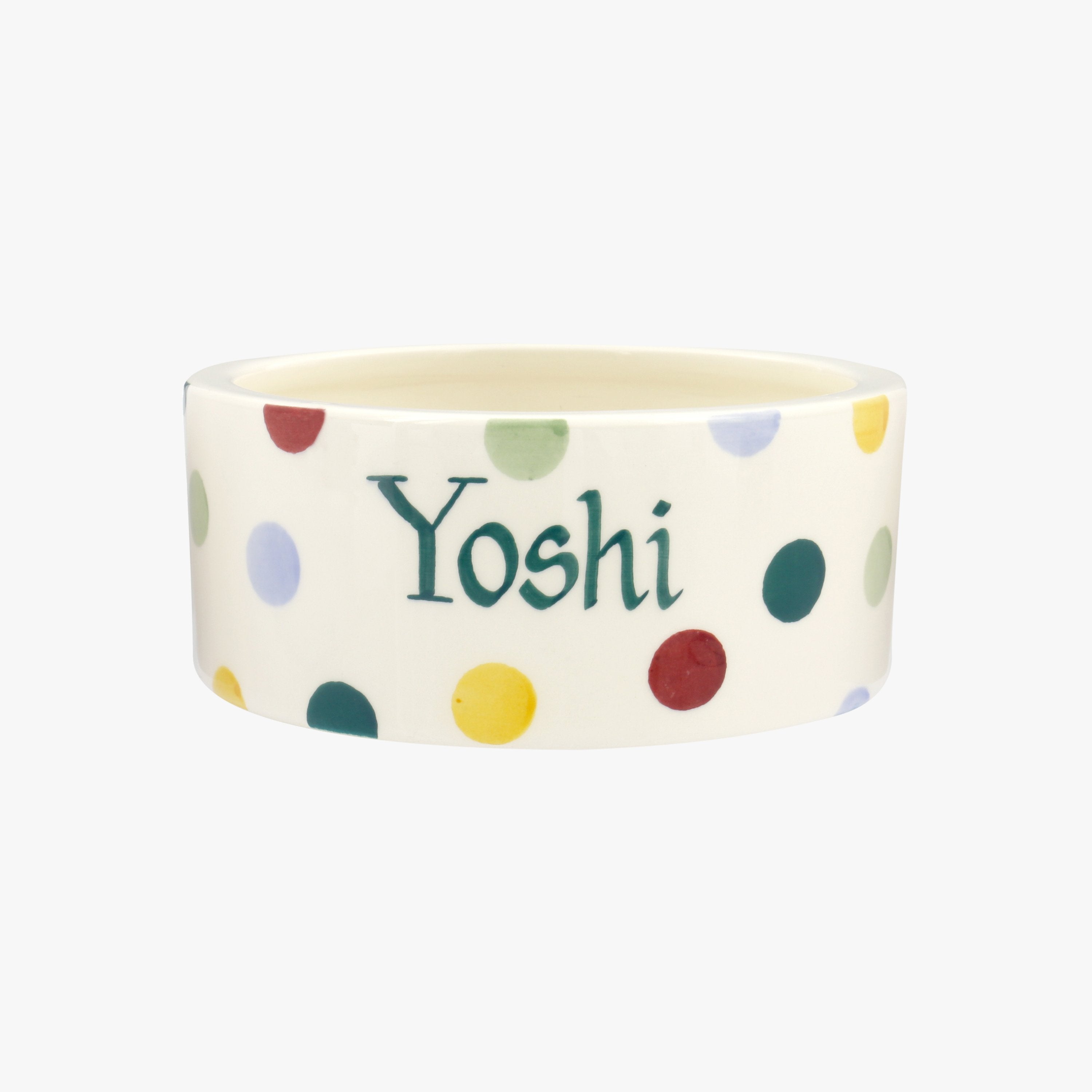 Personalised Polka Dot Small Pet Bowl  - Customise Your Own Pottery Earthenware  | Emma Bridgewater