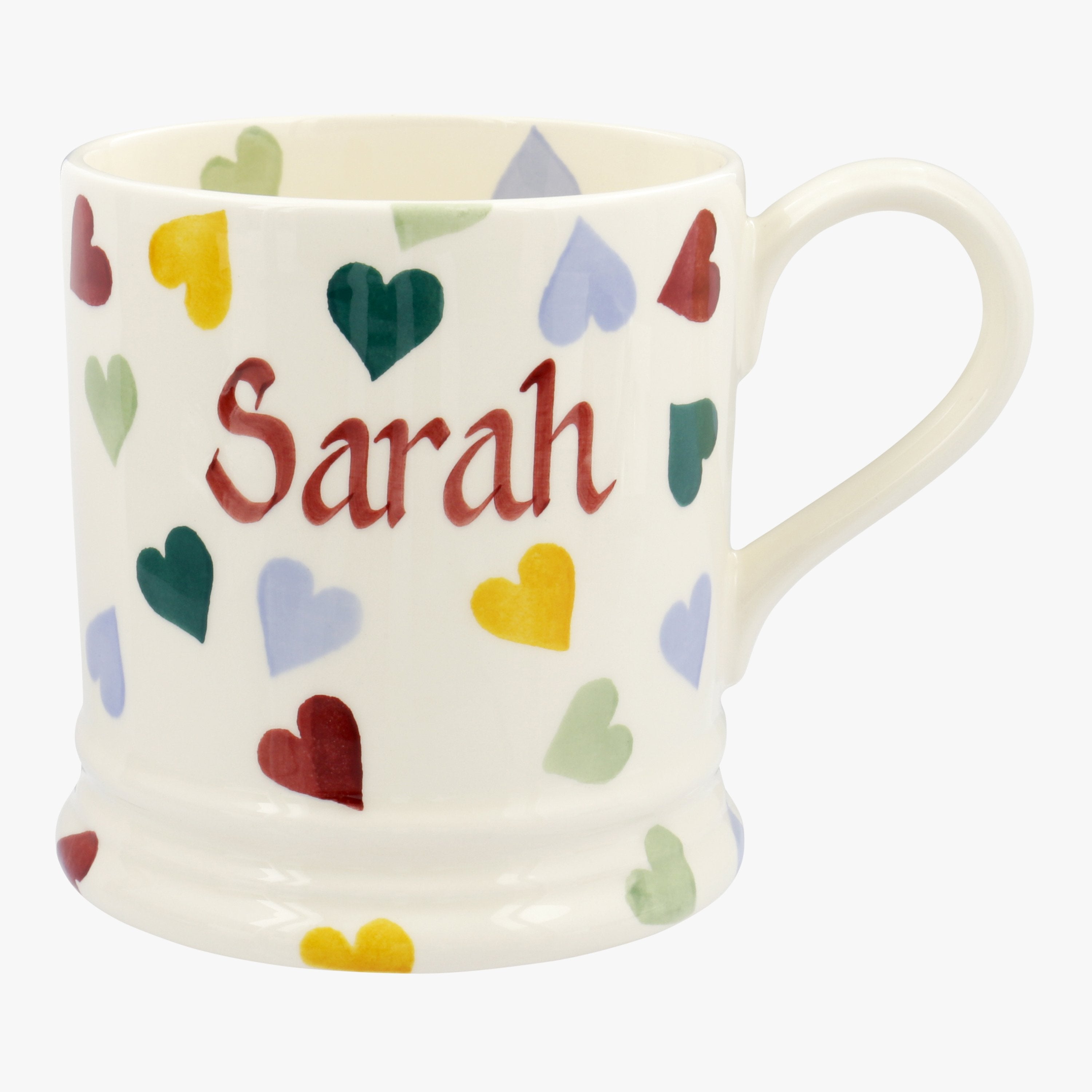 Personalised Polka Hearts 1 Pint Mug  - Customise Your Own Pottery Earthenware  | Emma Bridgewater