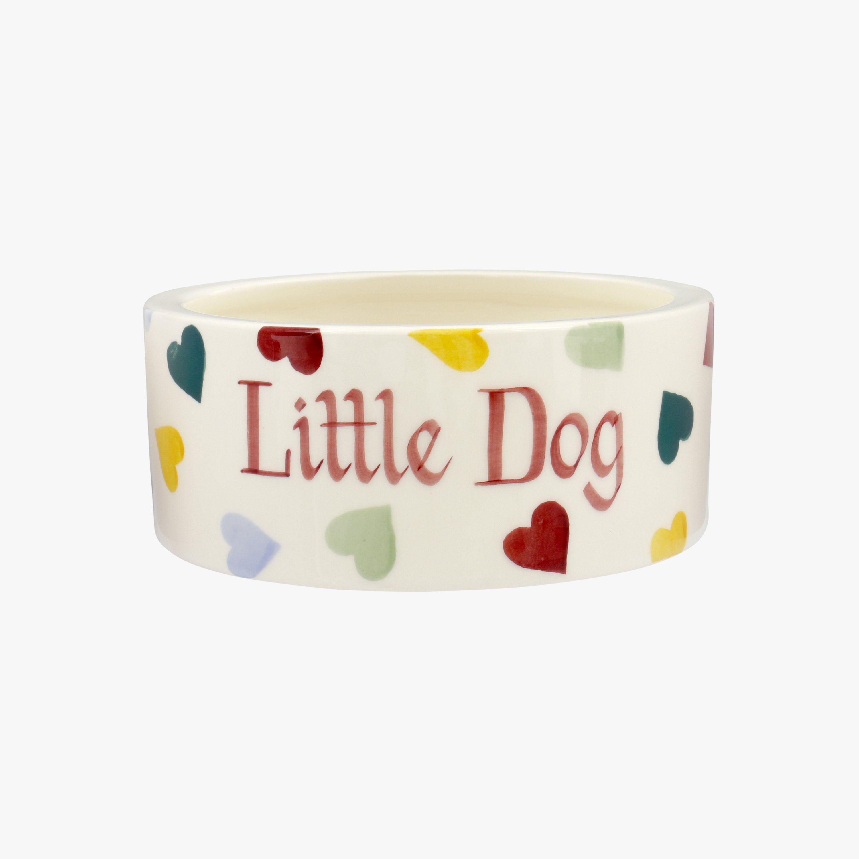 Personalised Polka Hearts Small Pet Bowl  - Customise Your Own Pottery Earthenware  | Emma Bridgewat