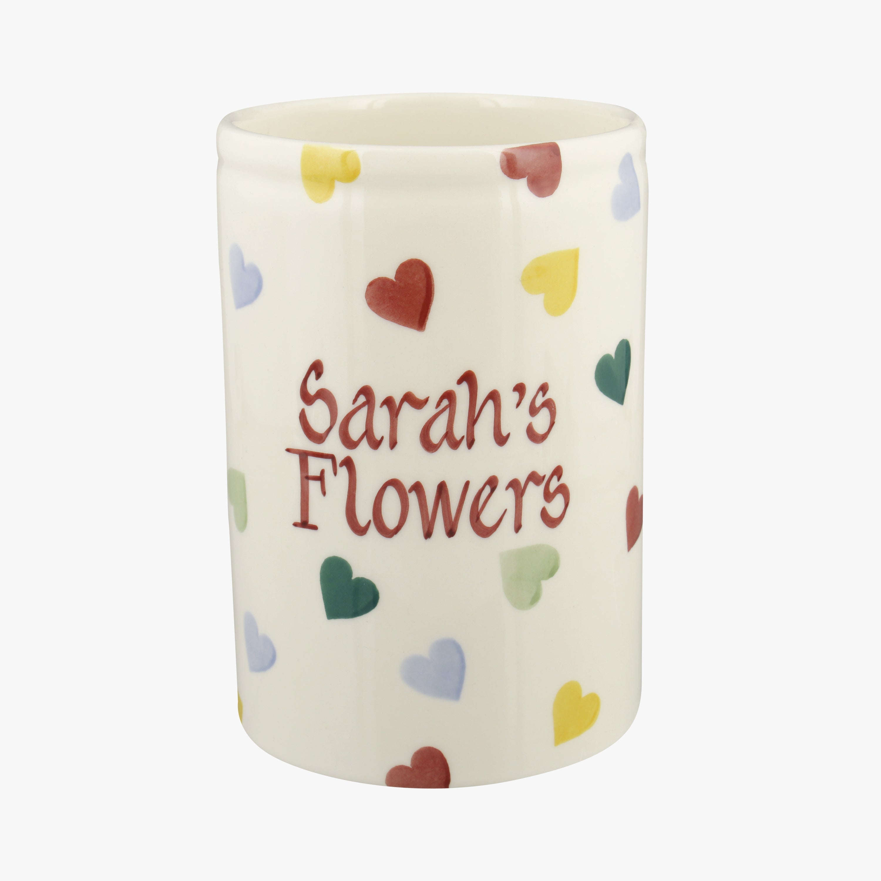 Personalised Polka Hearts Medium Vase  - Customise Your Own Pottery  | Emma Bridgewater