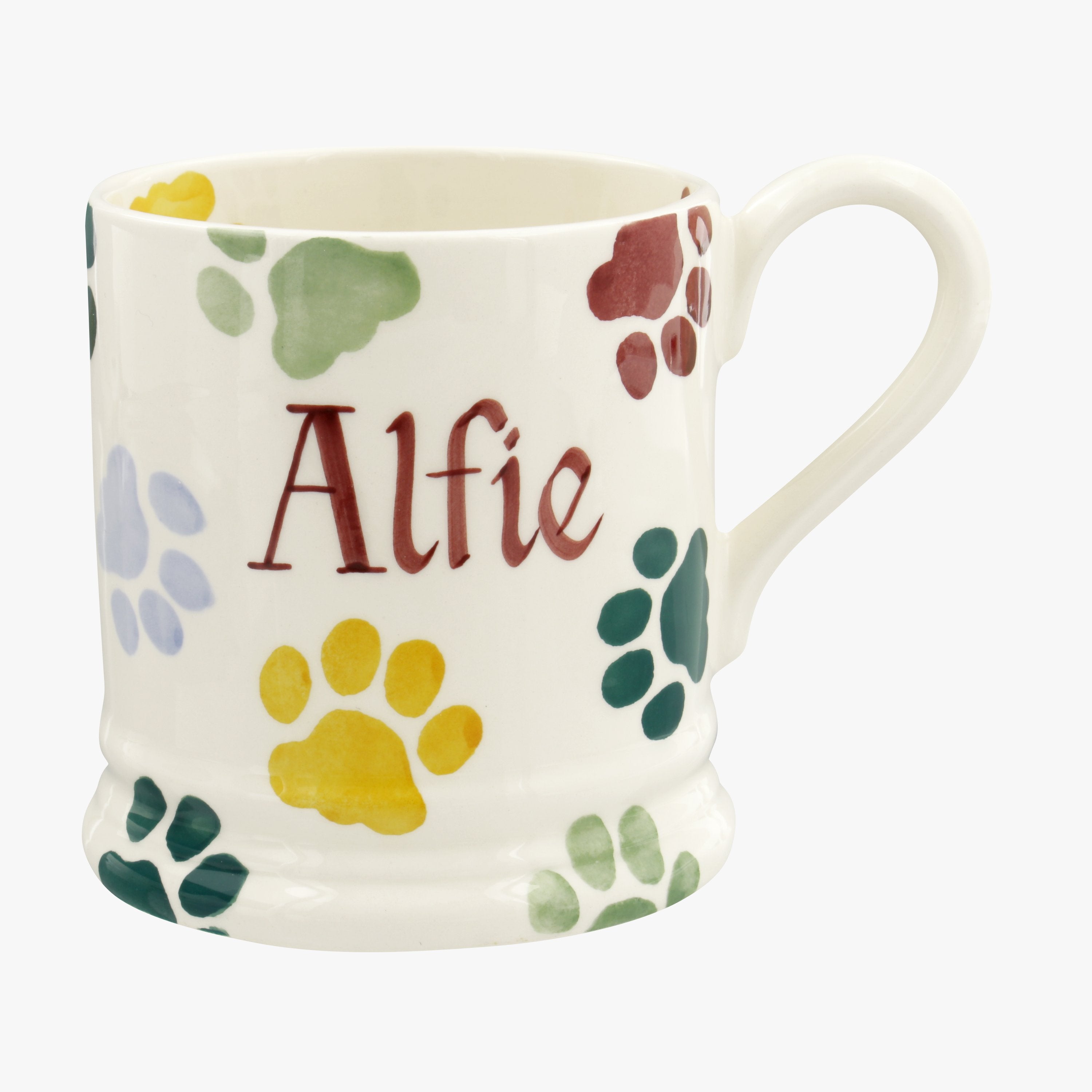 Emma Bridgewater  Personalised Polka Paws 1/2 Pint Mug  - Customise Your Own Pottery Earthenware