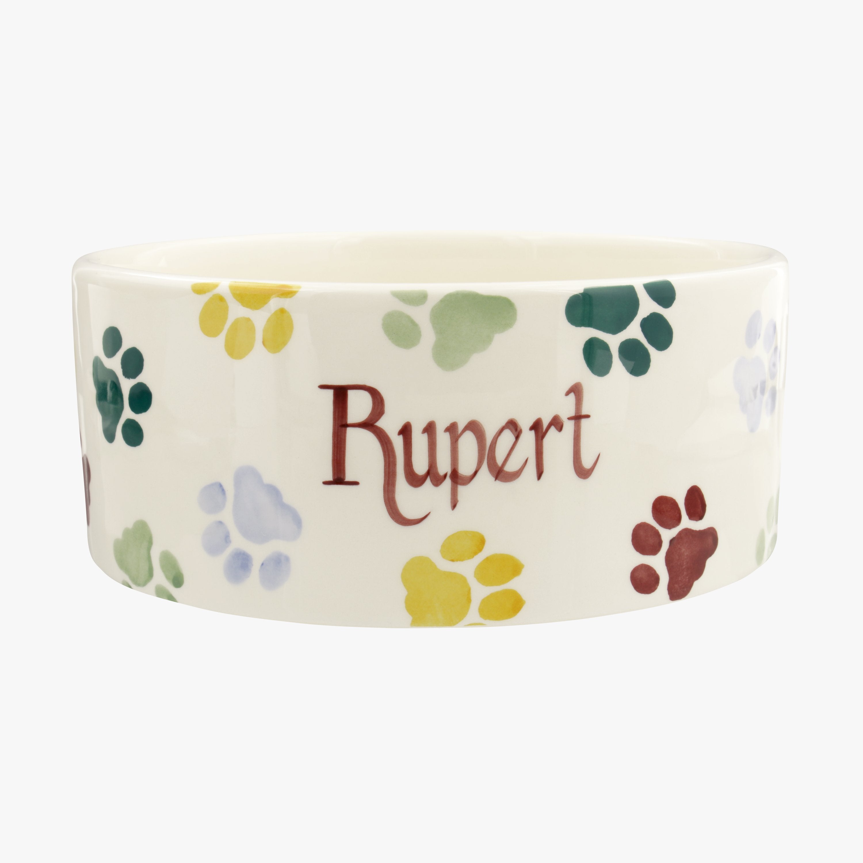 Emma Bridgewater  Personalised Polka Paws Large Pet Bowl  - Customise Your Own Pottery Earthenware