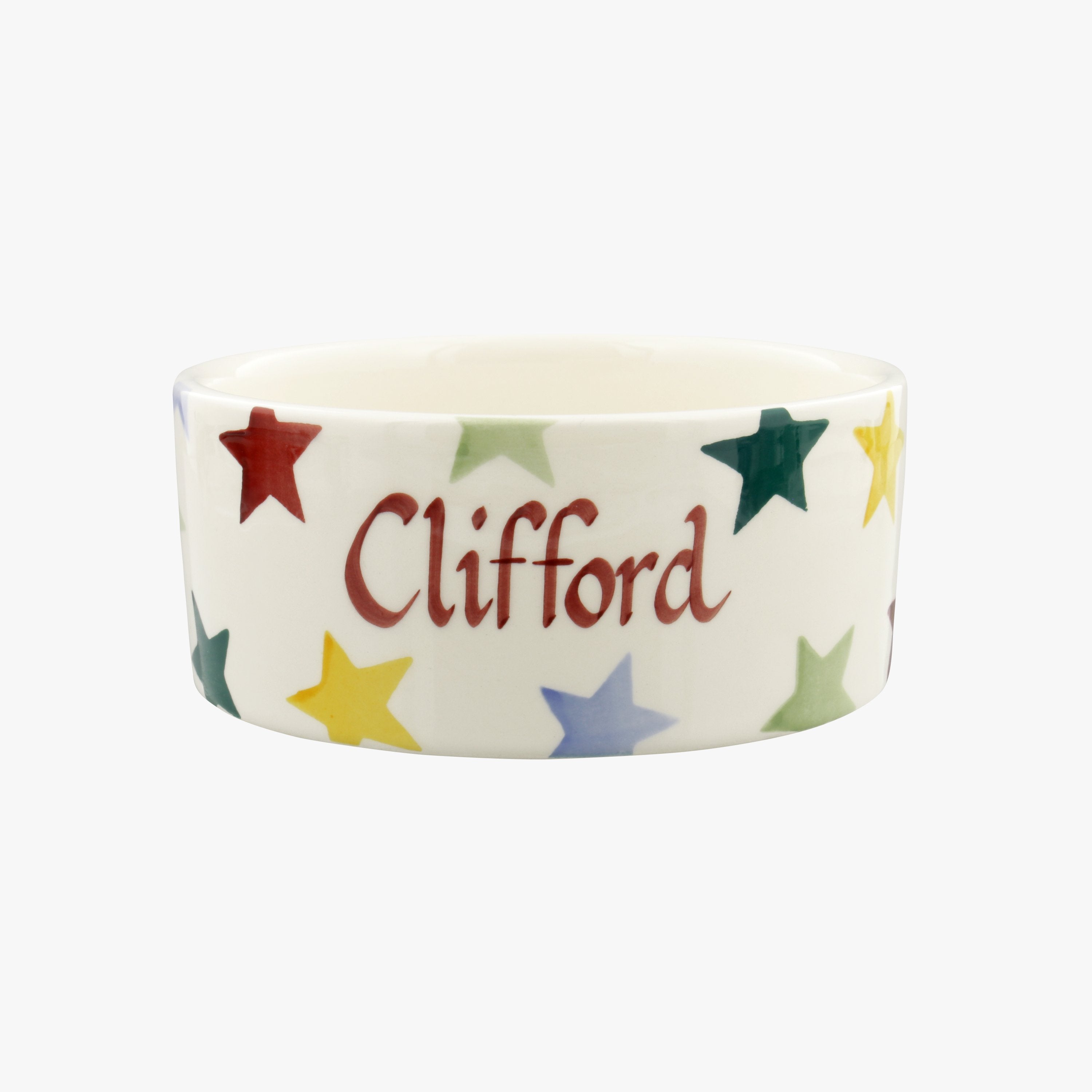 Personalised Polka Star Small Pet Bowl  - Customise Your Own Pottery Earthenware  | Emma Bridgewater