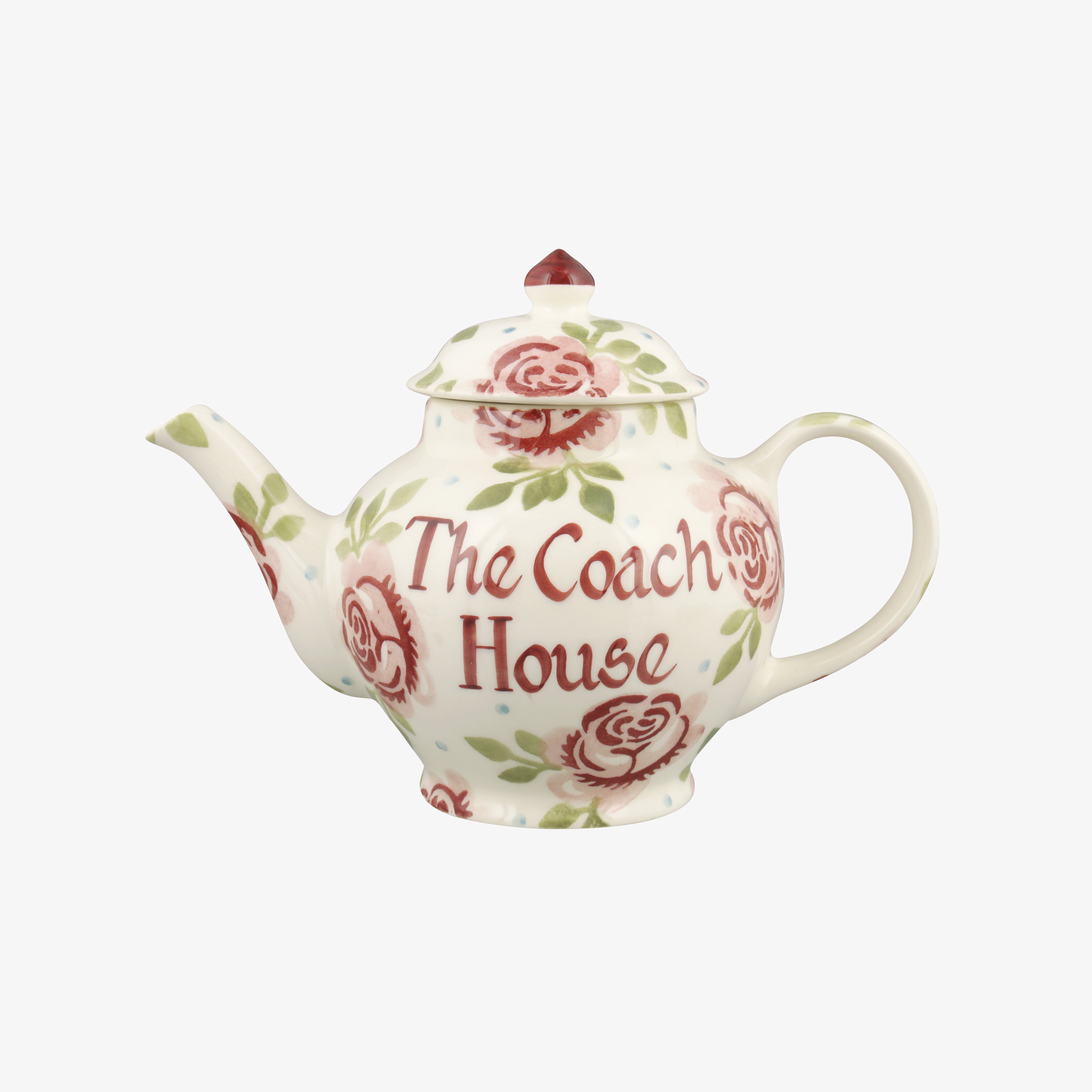 Personalised Pink Roses 2 Mug Teapot  - Customise Your Own Pottery Earthenware  | Emma Bridgewater