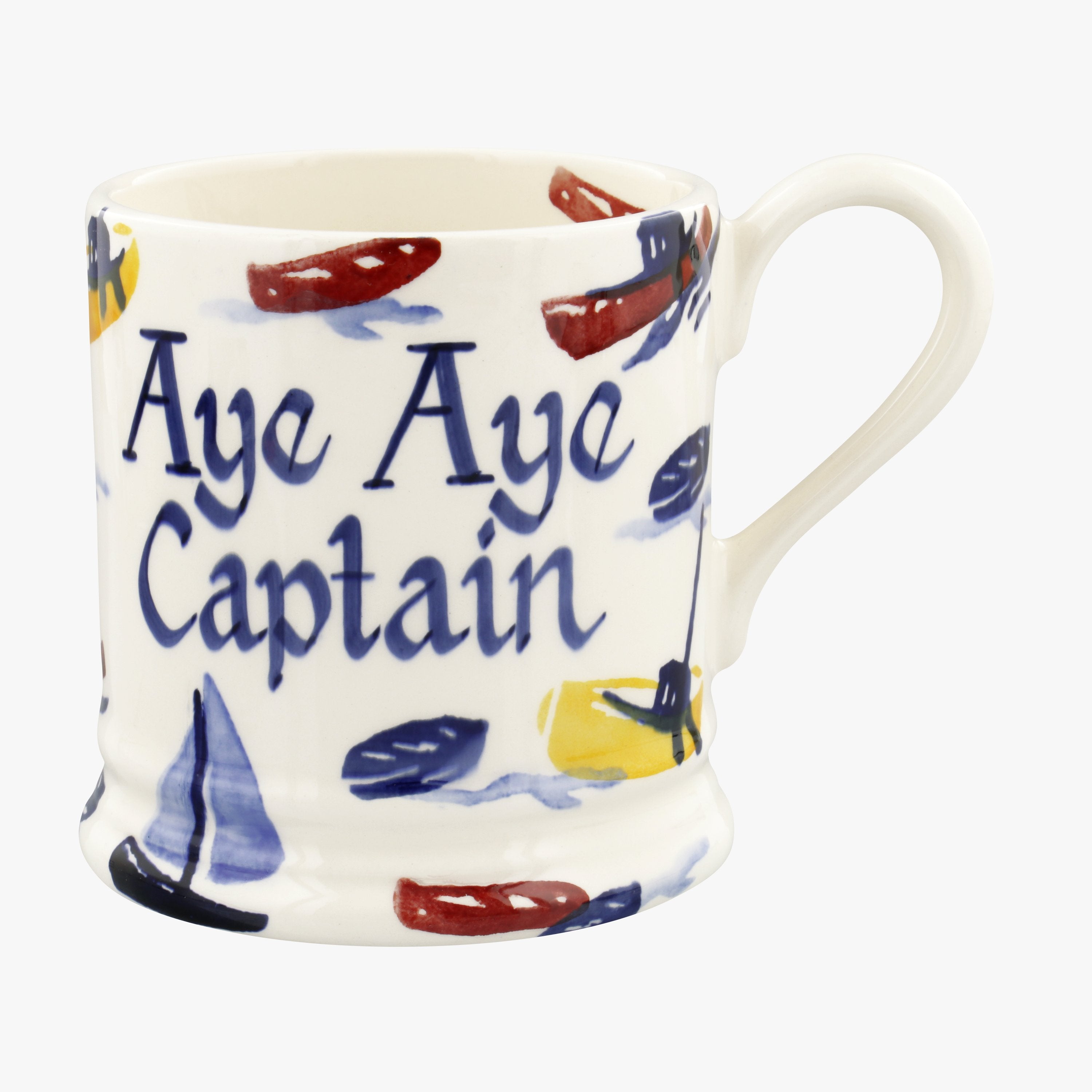 Emma Bridgewater  Personalised Scattered Boats 1/2 Pint Mug  - Customise Your Own Pottery Earthenwar