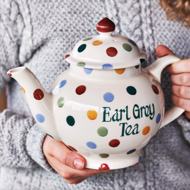 Personalised Polka Dot 4 Mug Teapot