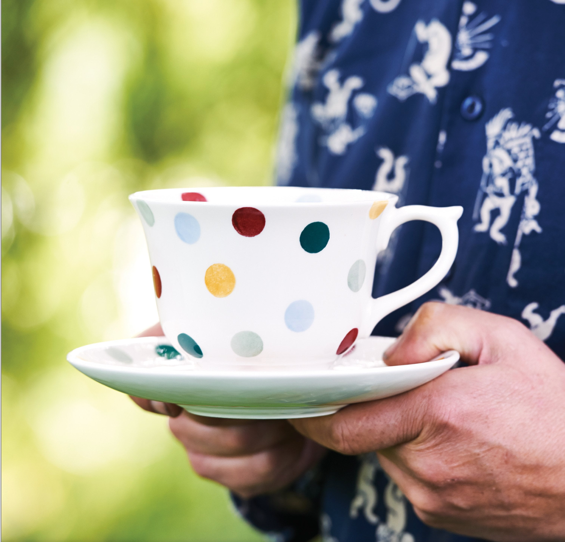 Polka Dot Large Teacup & Saucer Set