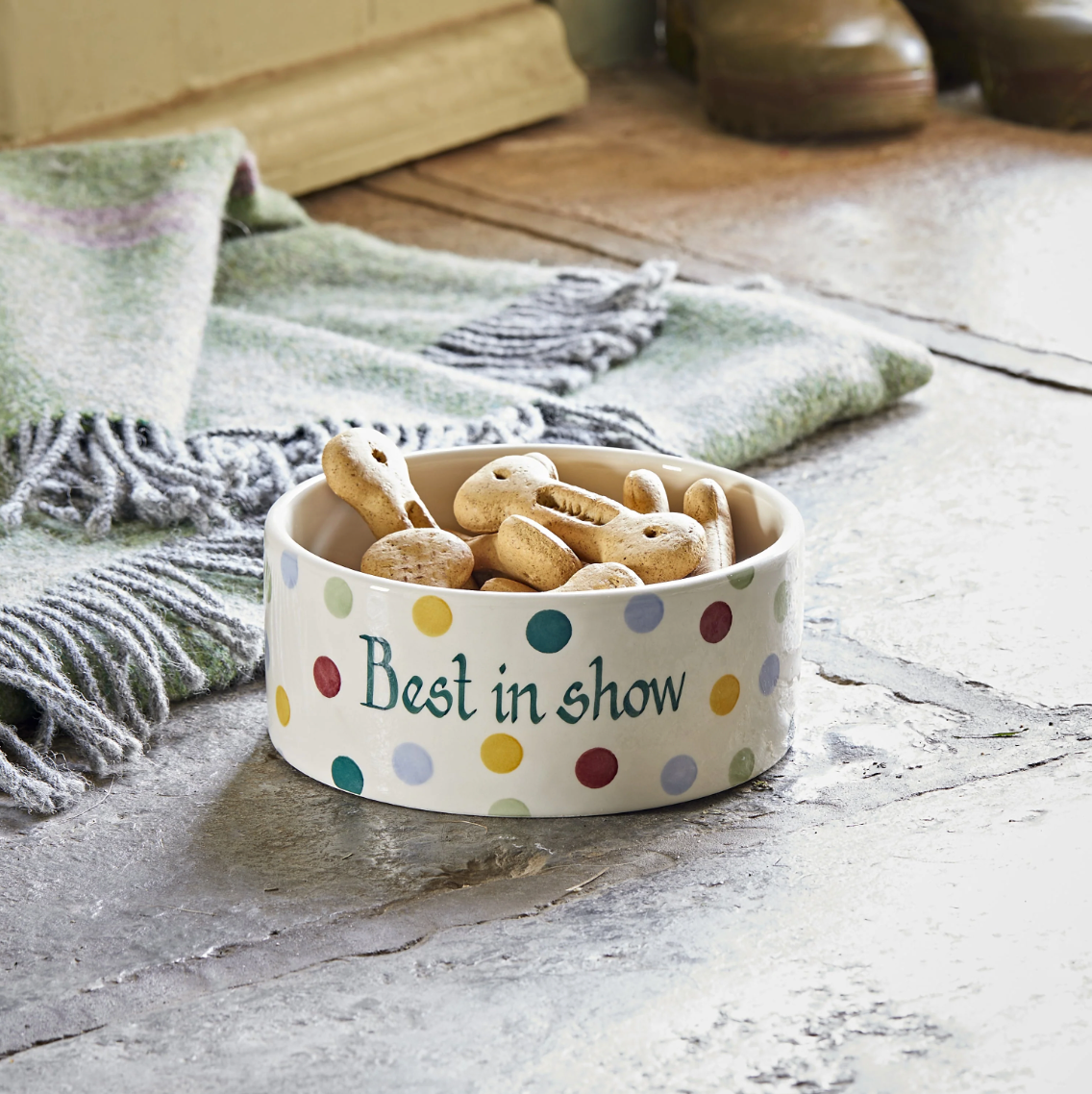 Personalised Polka Dot Large Pet Bowl