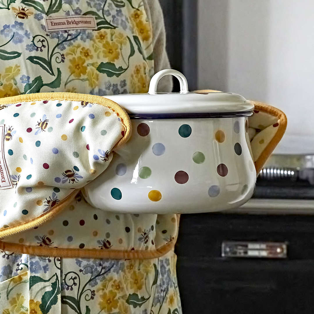 Polka Dot Medium Enamel Cooking Pot