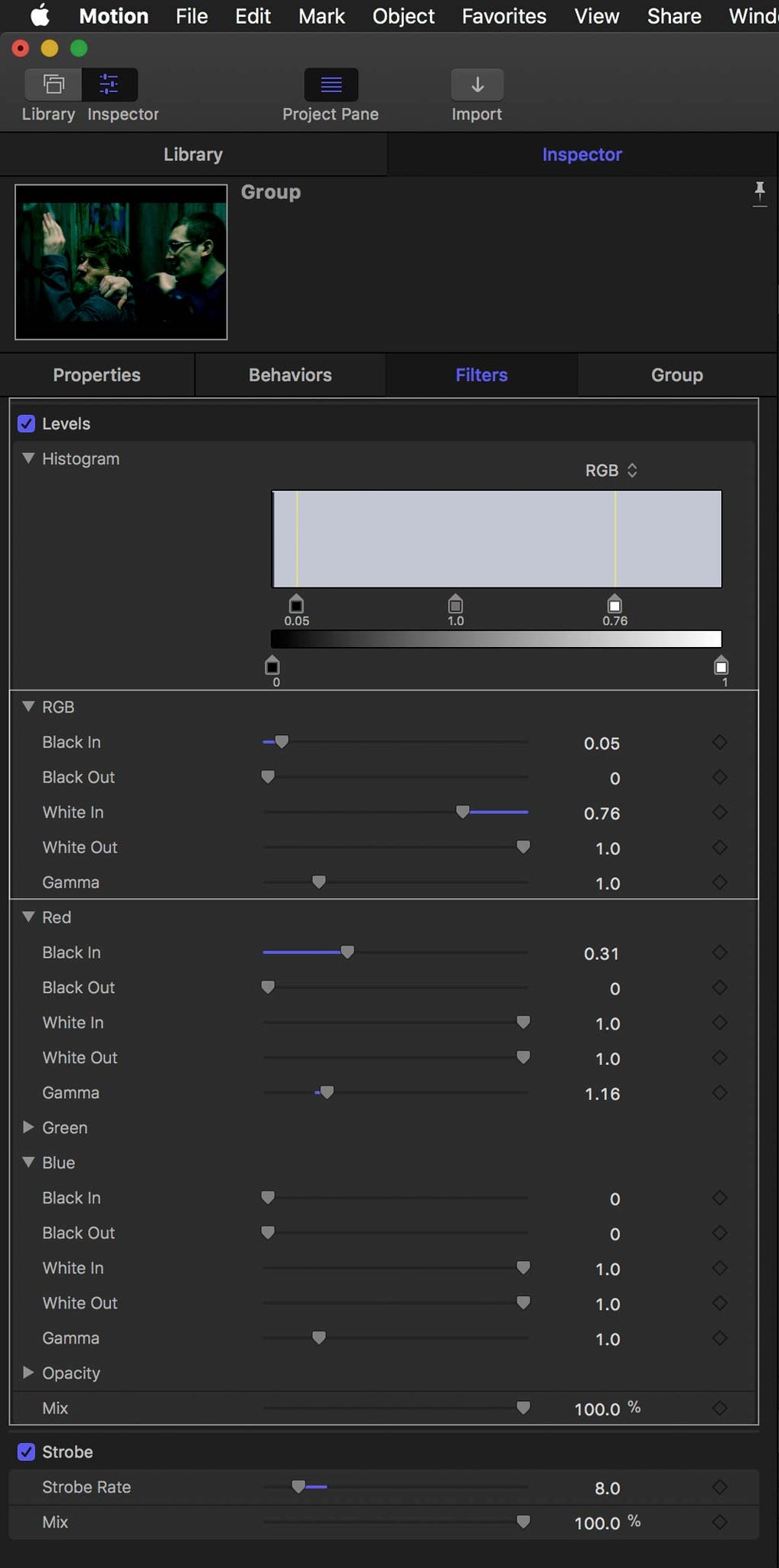 levels control in building FCPX plugin in Motion