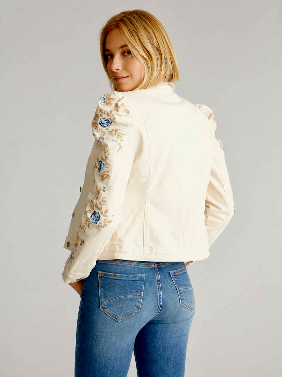 Driftwood Gigi Denim Cream Puff Sleeve Denim Jacket – Wildfire Mercantile