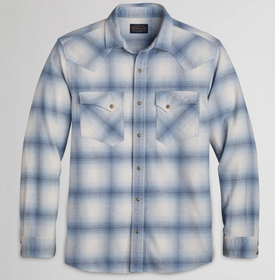 Pendleton Men's Wyatt Ivory Denim Ombre Plaid Shirt – Wildfire Mercantile