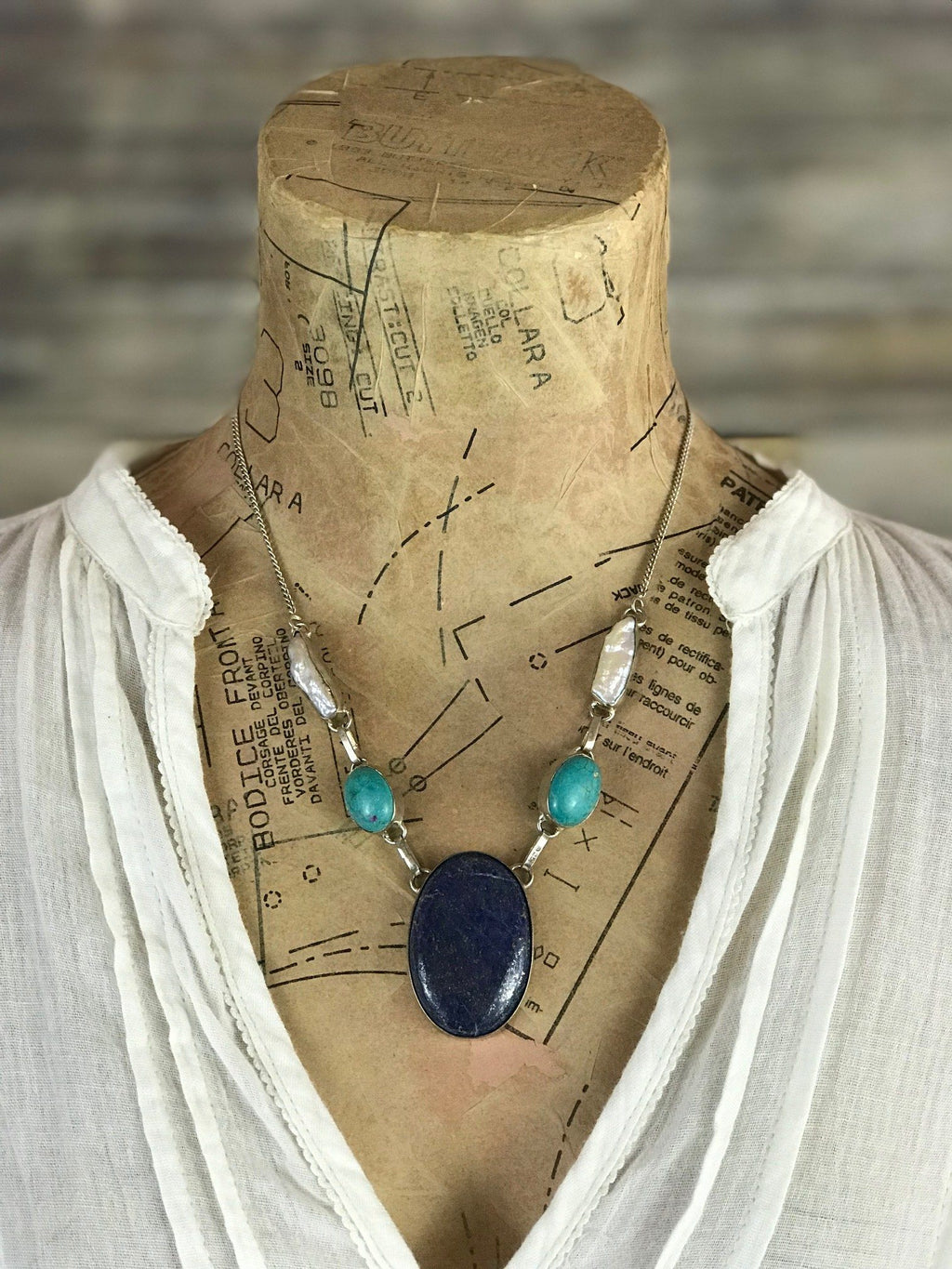 Sterling Silver and Lapis Necklace