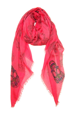 Blue Pacific Pink Frida Sugar Skull Scarf 