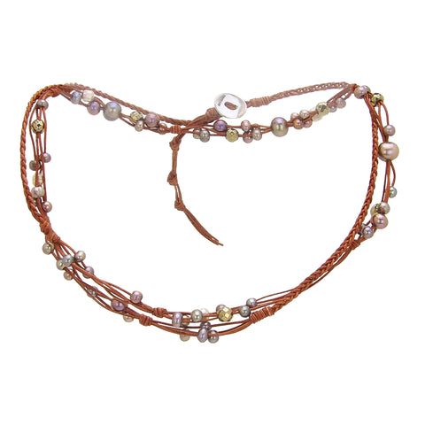 Chan Luu Necklace Double Wrap Bracelet Multi Color Pearl