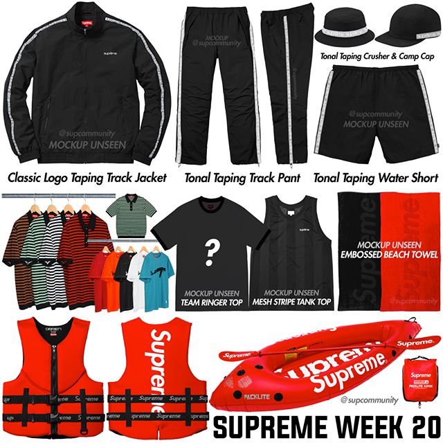 supreme classic logo taping track jacket red