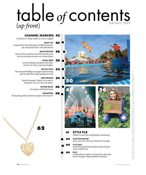 Charleston Magazine Table of Contents