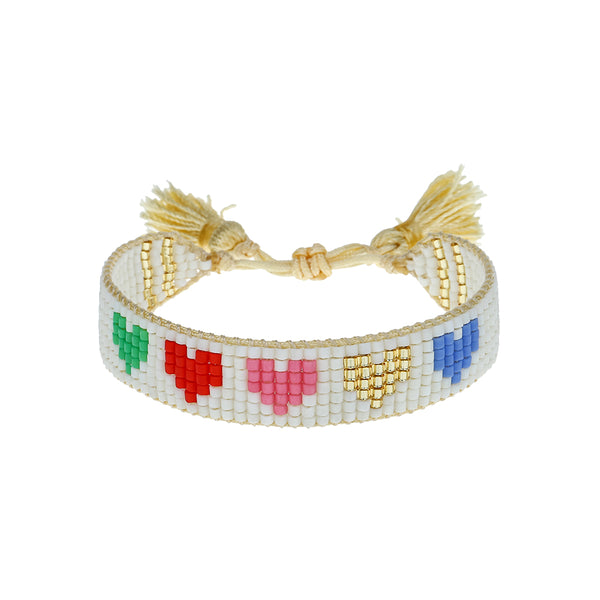 Beaded Jewelry Making Rainbow Puffed Heart Bracelet Kit – EOS Designs Studio