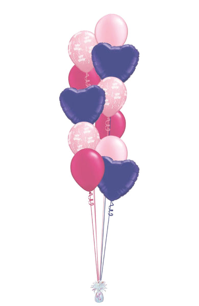 Birthday Hearts Balloon Arrangement – 