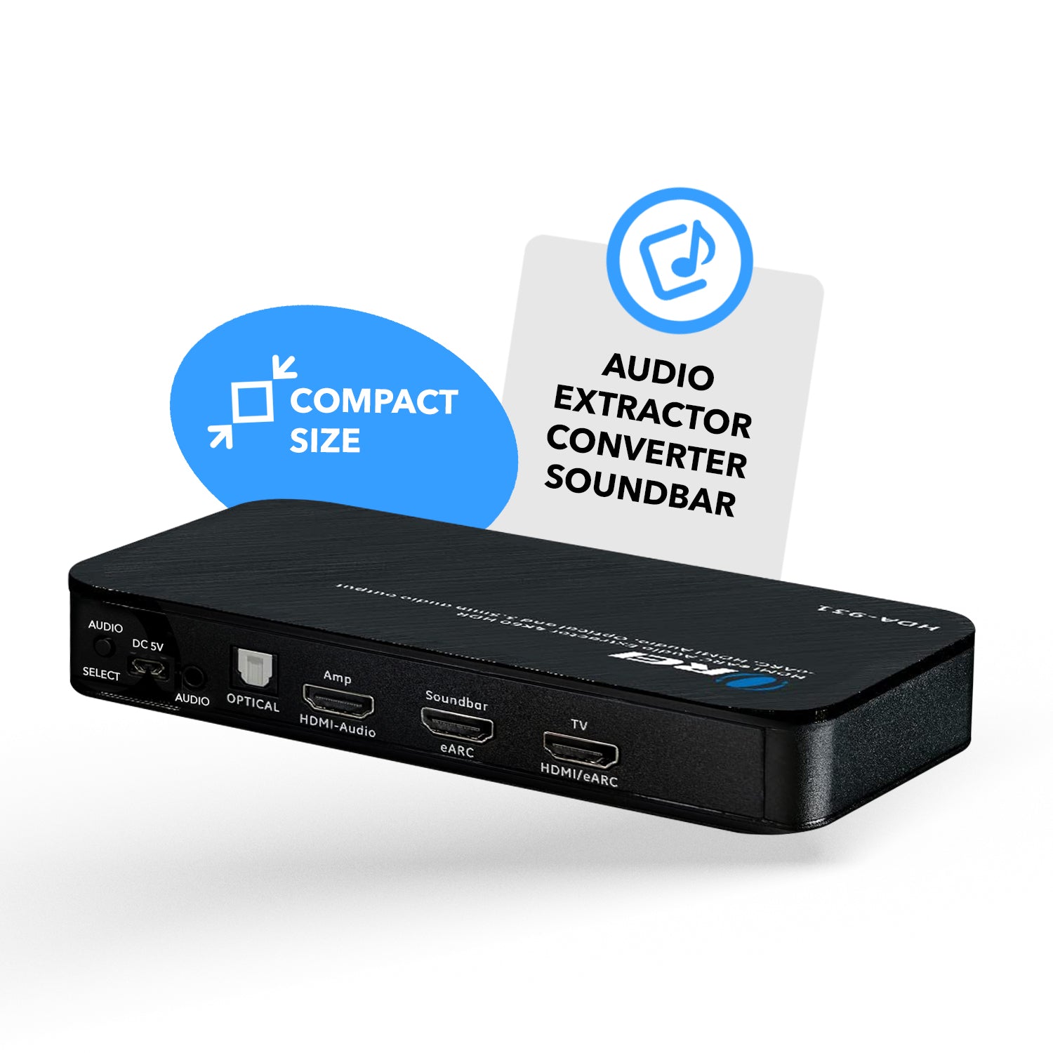 Envision Sparsommelig Gemme Dual HDMI eARC Audio Extractor 4K@60Hz with Optical Port & 3.5mm jack,  18Gbps bandwidth (HDA-931) | OREI