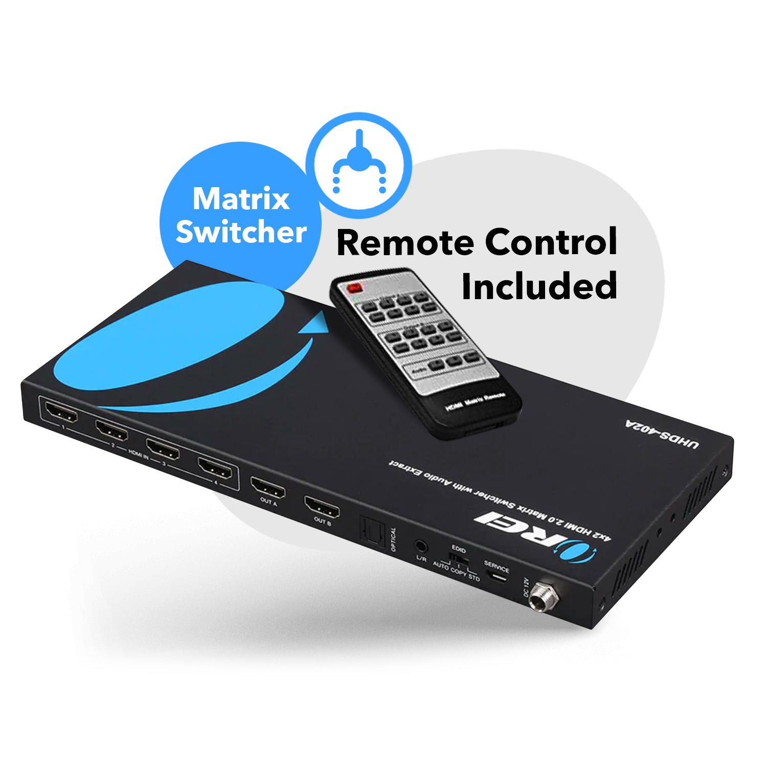 4K Ultra HD HDMI Matrix Switch with Extractor ARC Support (UHDS-402A) | OREI