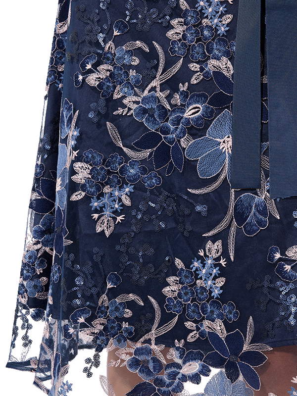 Loren Navy/Pink Lace Dress