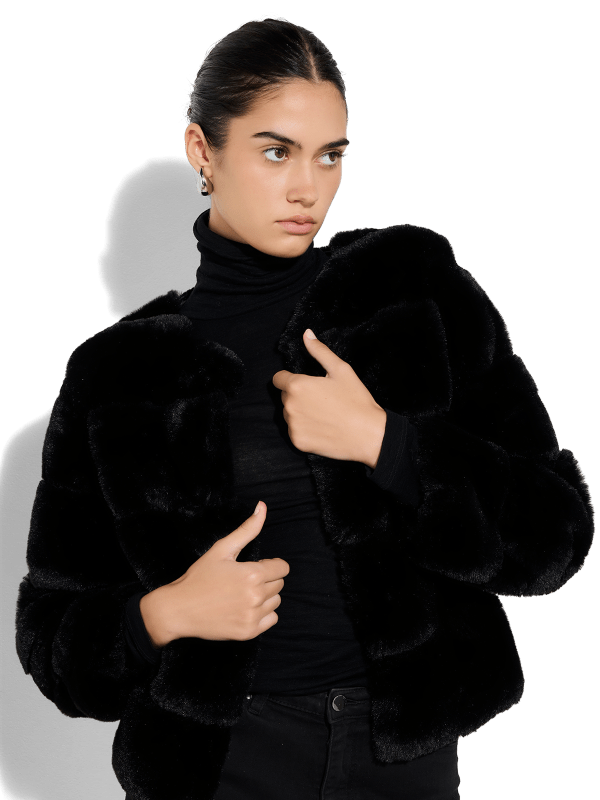 Teddi Black Fur Coat