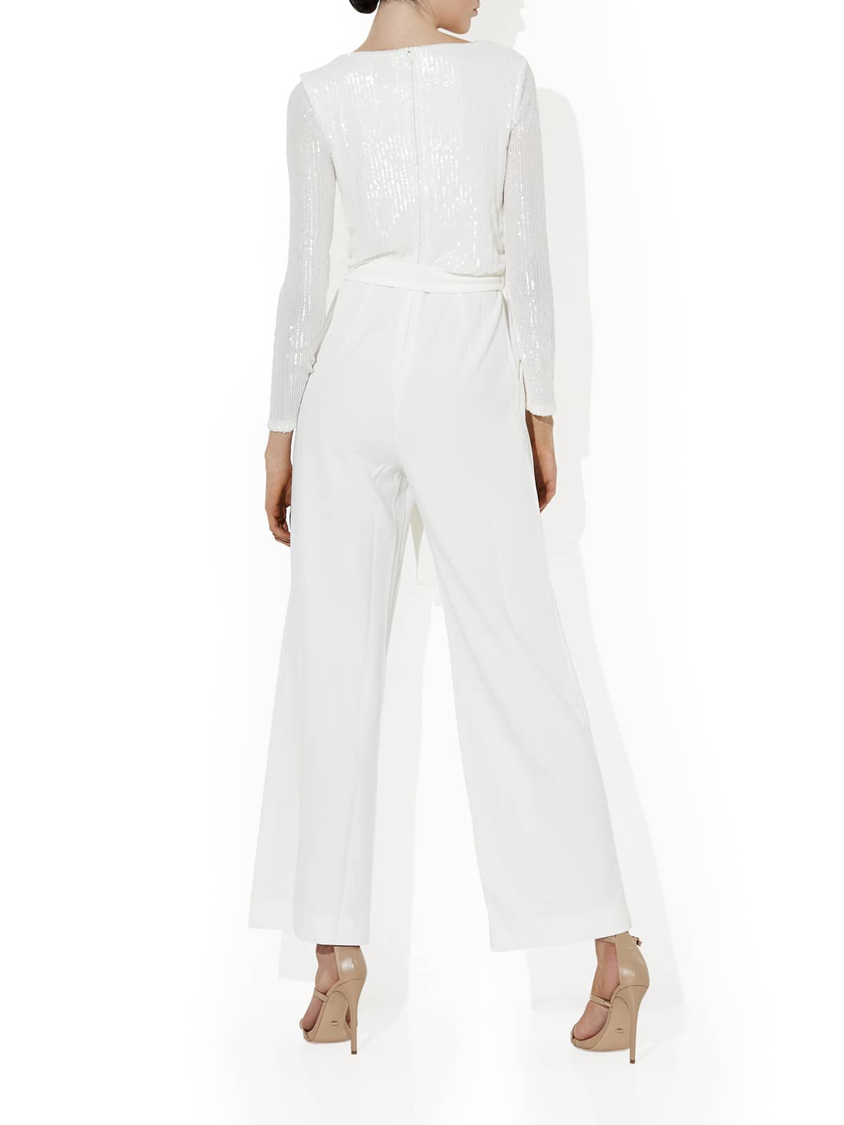 Bogart Ivory Sequin Jumpsuit