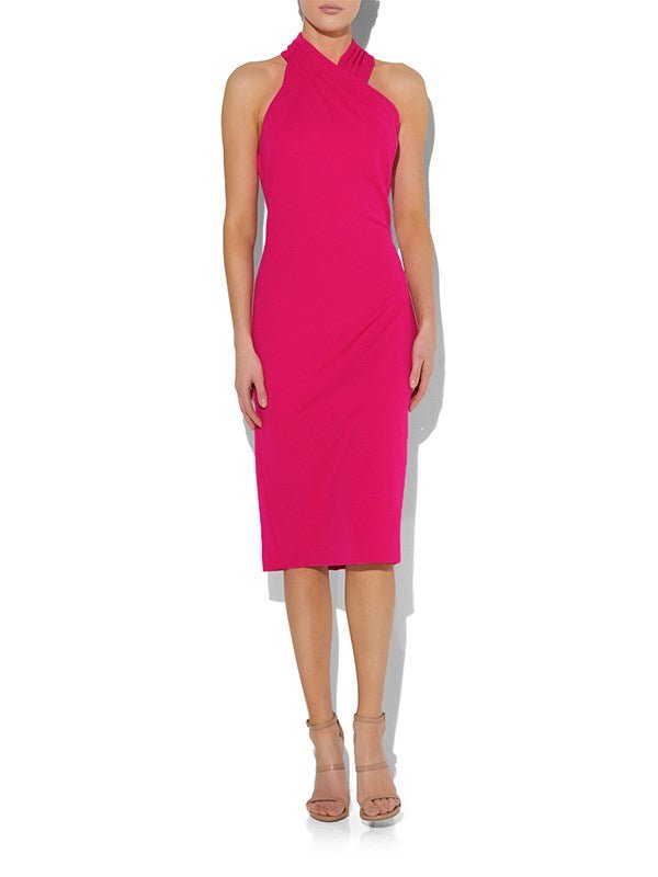 Halo Hot Pink Halter Dress