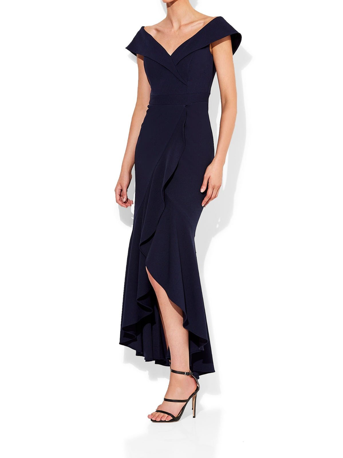 Lola Navy Stretch Crepe Gown | Montique | Event, Wedding and Formal Dresses