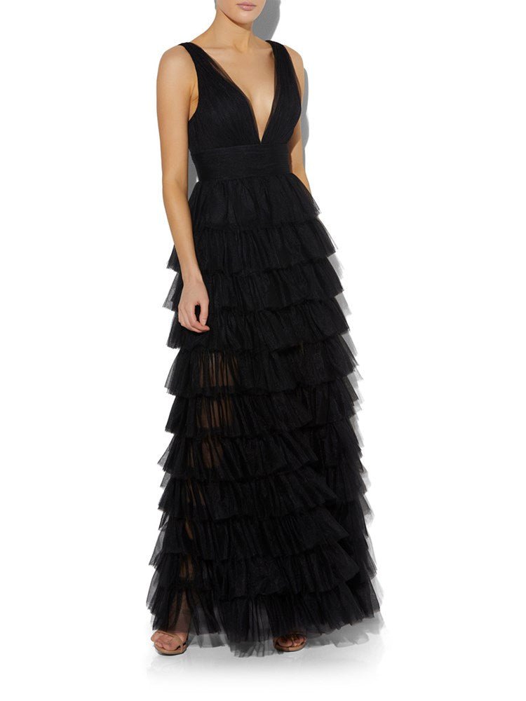 Raven Black Tulle Gown