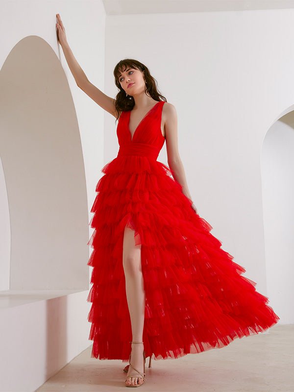 Raven Red Tulle Gown