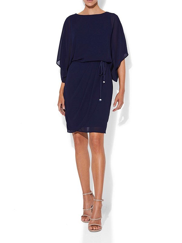 Roma Navy Chiffon Dress