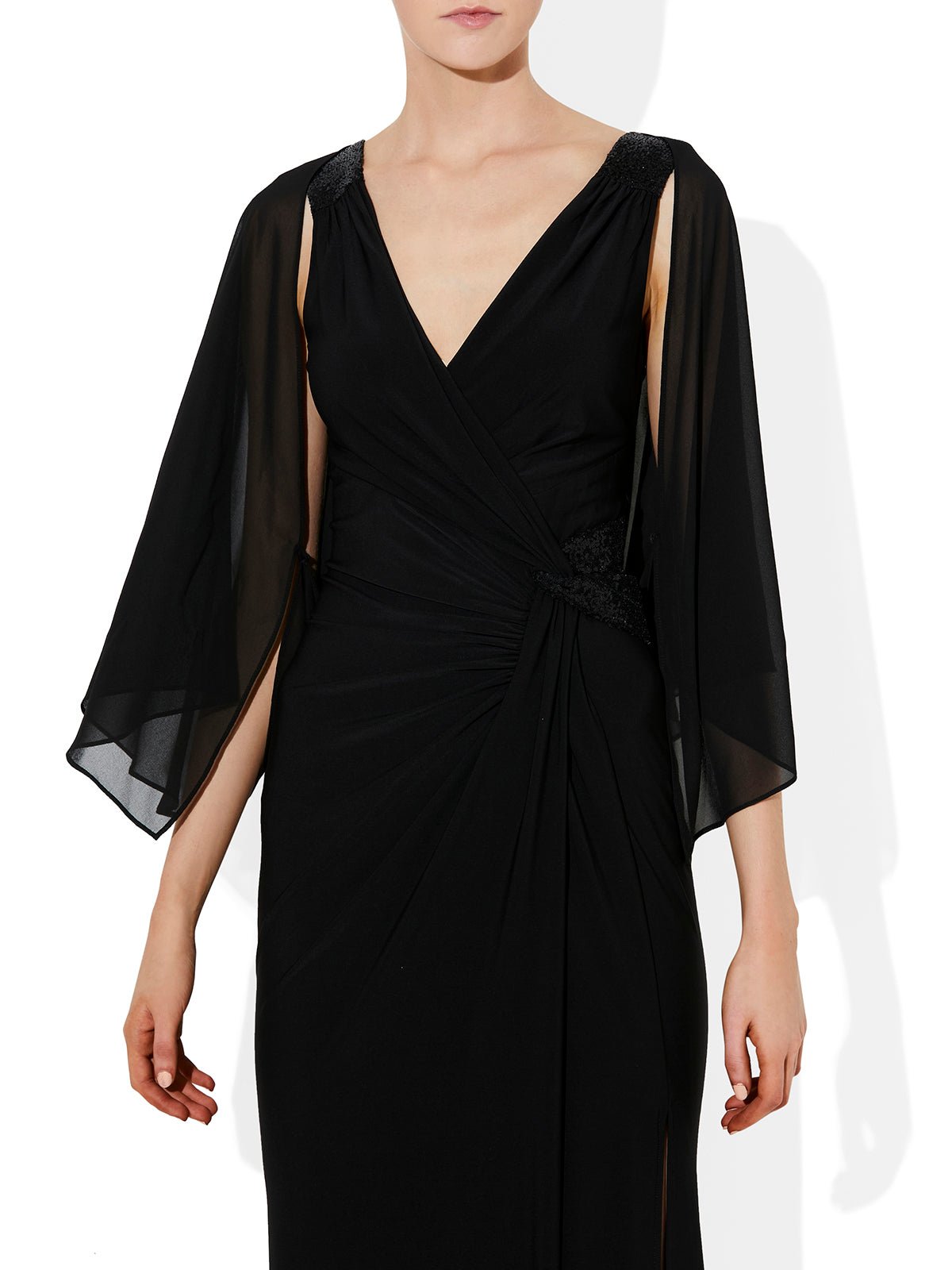 Twiggy Black Chiffon Wrap