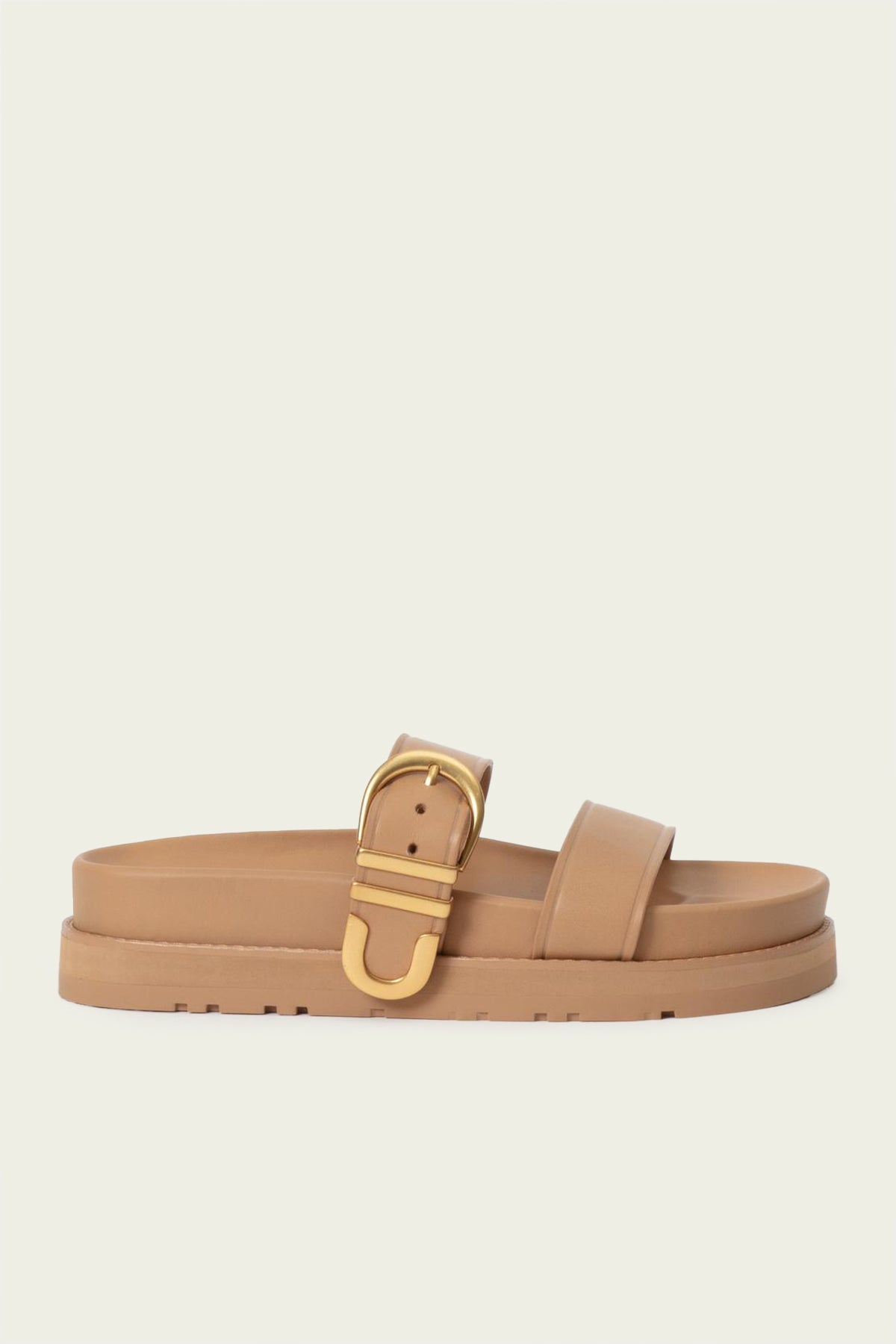 Aida Buckle Sandal in Camel